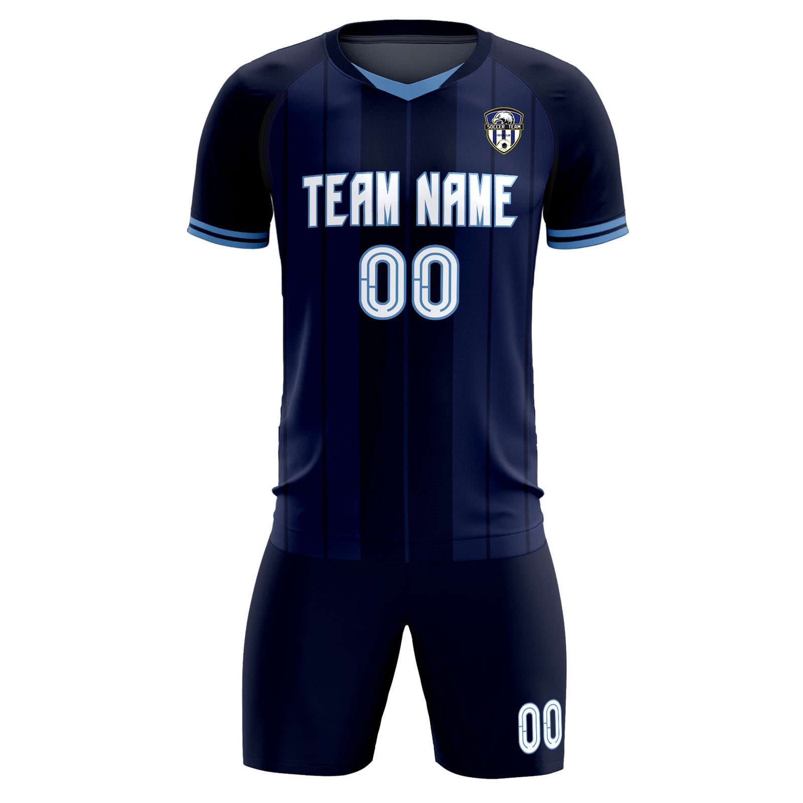 Custom Navy Classic Striped Personalized Soccer Tops/Sets Jersey