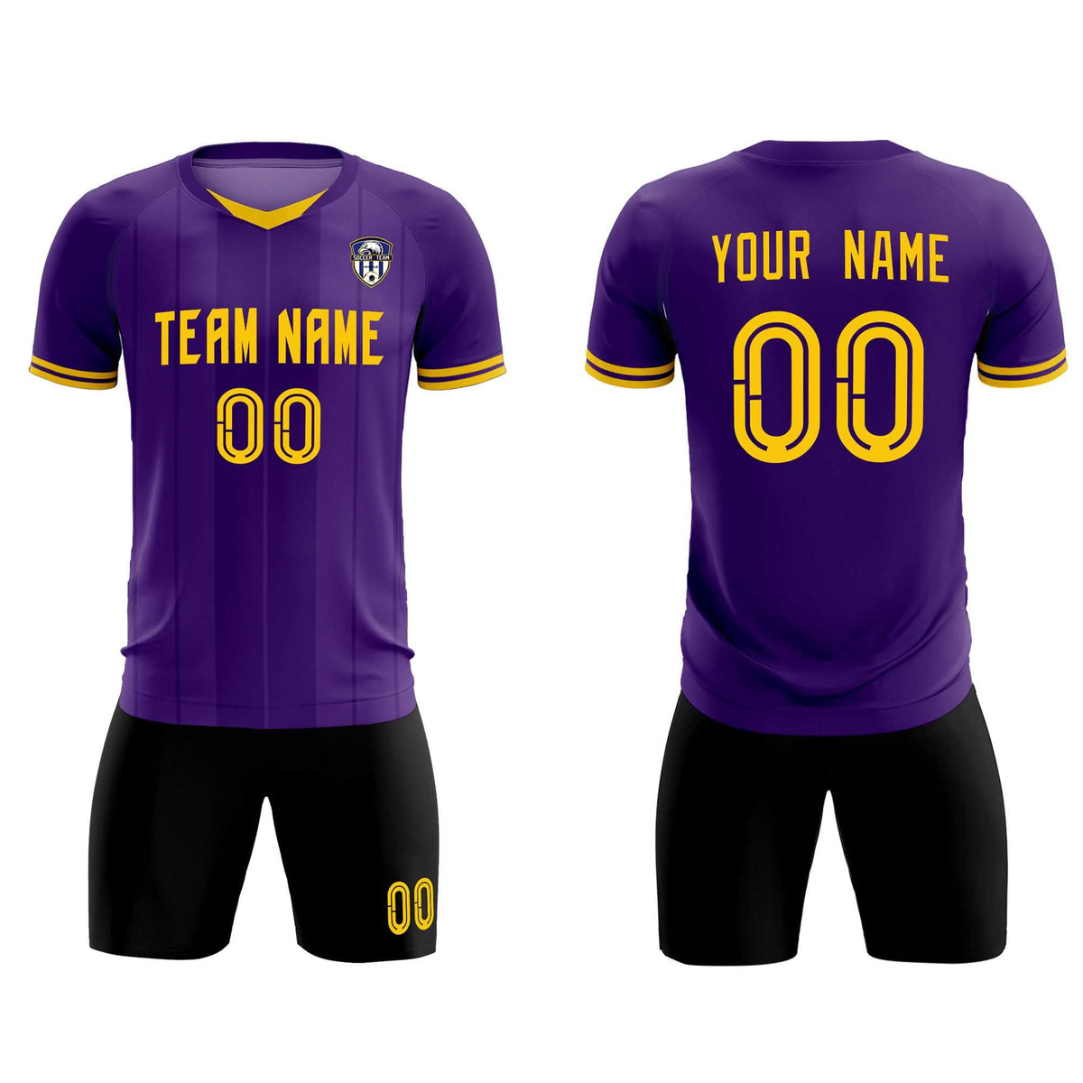 Custom Purple Classic Striped Personalized Soccer Tops/Sets Jersey