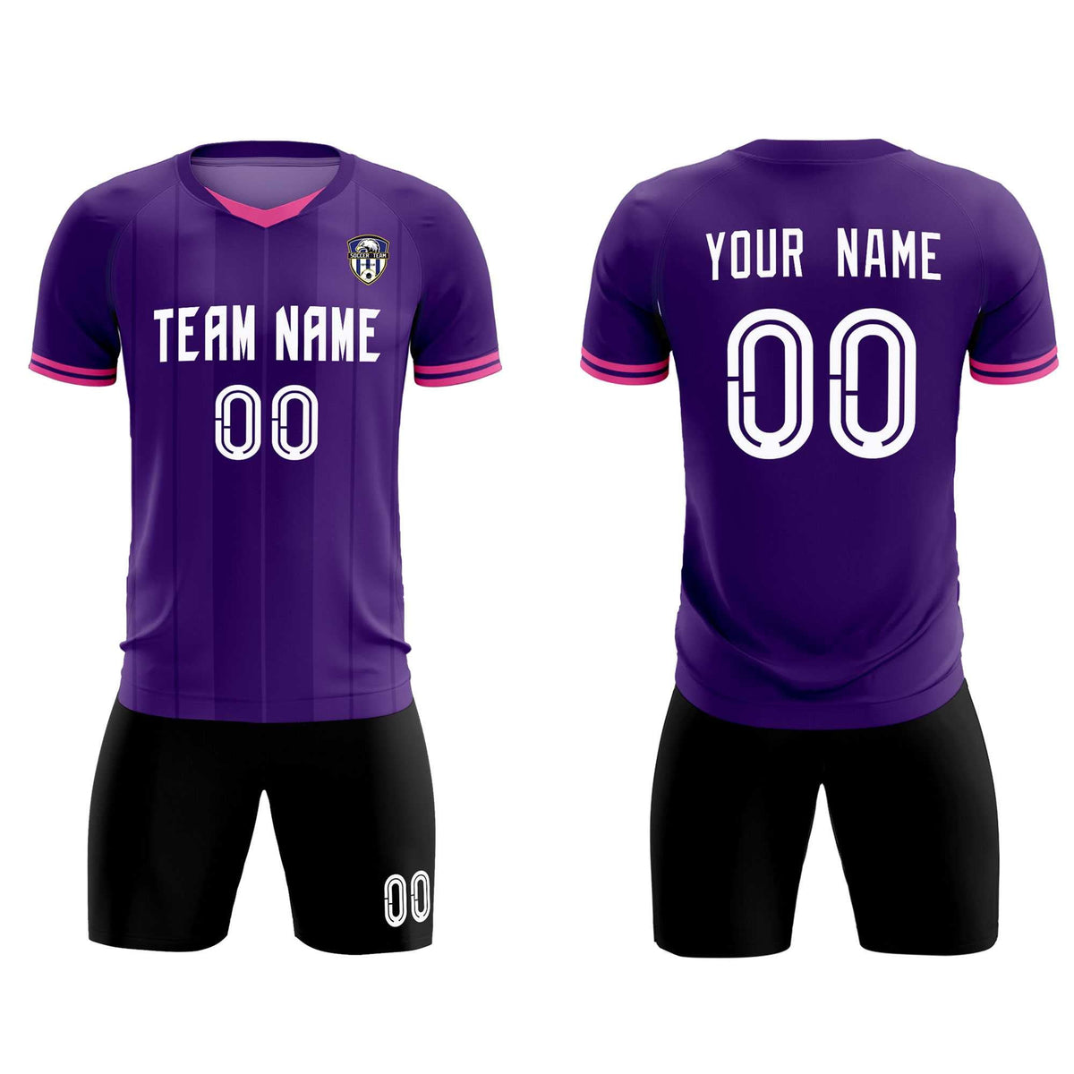 Custom Purple Classic Striped Personalized Soccer Tops/Sets Jersey