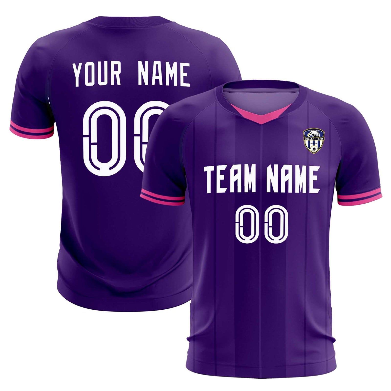 Custom Purple Classic Striped Personalized Soccer Tops/Sets Jersey