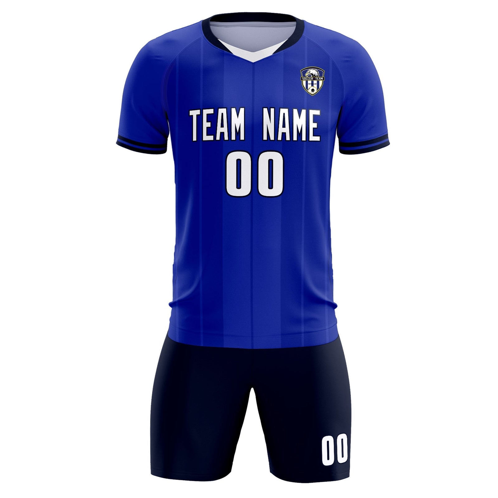 Custom Royal Classic Striped Personalized Soccer Tops/Sets Jersey