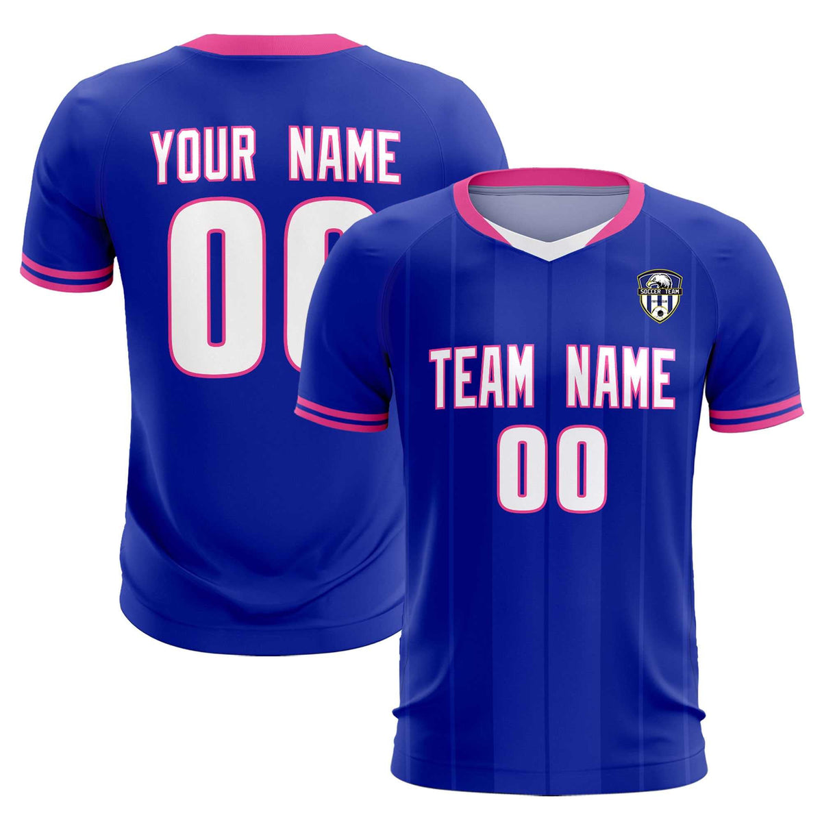 Custom Royal Classic Striped Personalized Soccer Tops/Sets Jersey