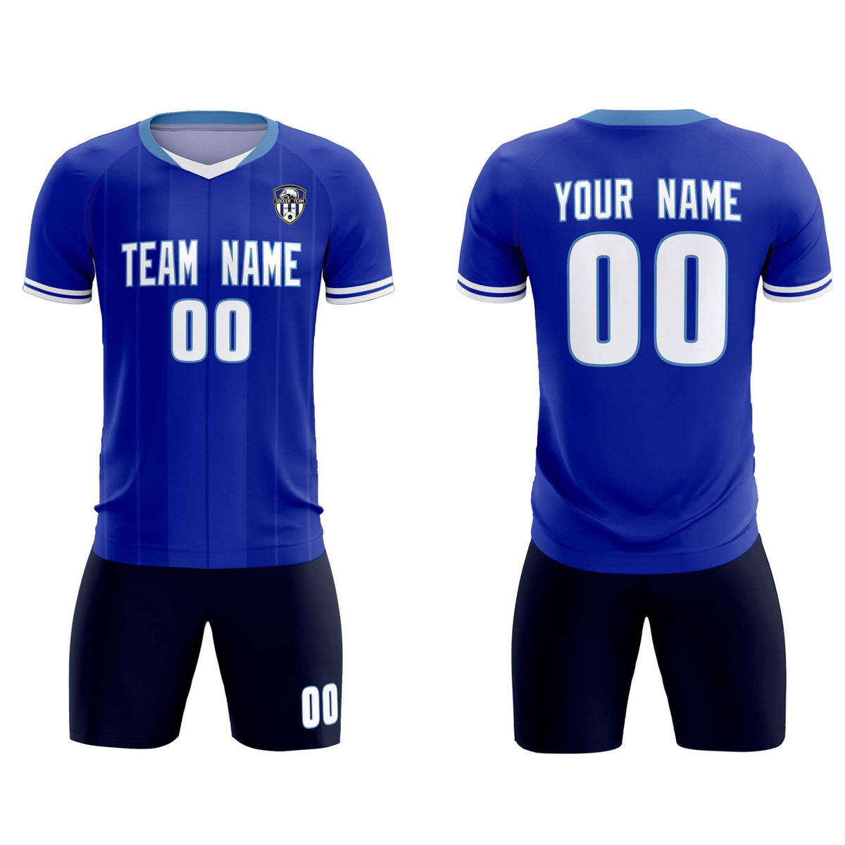 Custom Royal Classic Striped Personalized Soccer Tops/Sets Jersey