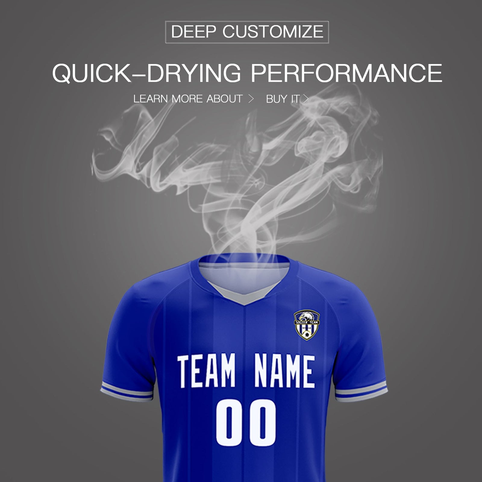 Custom Royal Classic Striped Personalized Soccer Tops/Sets Jersey