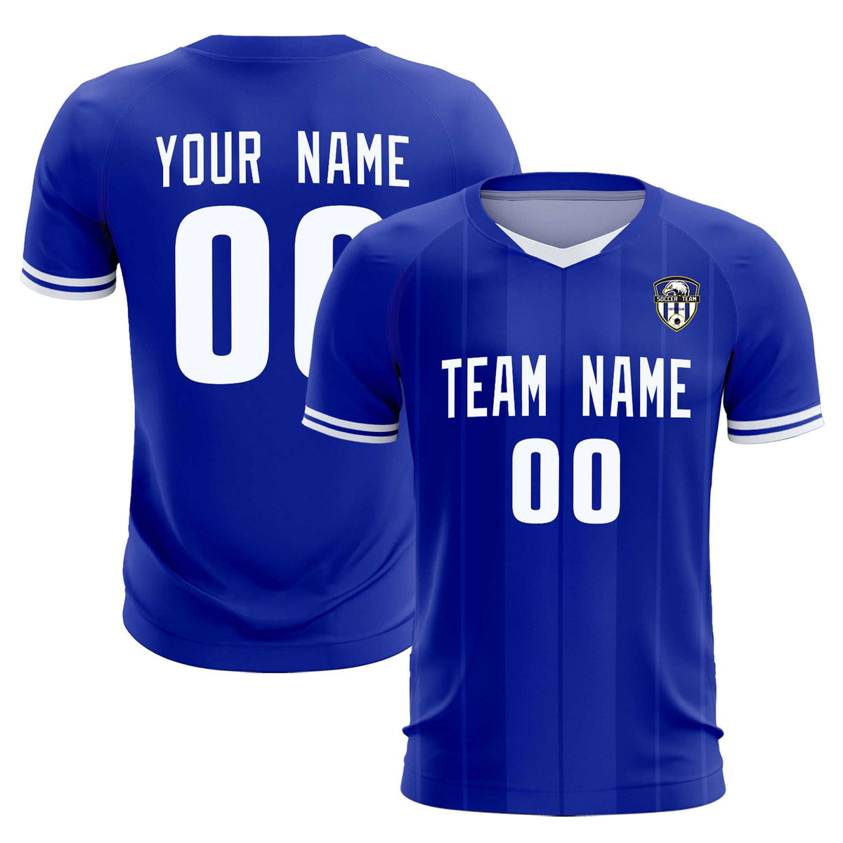Custom Royal Classic Striped Personalized Soccer Tops/Sets Jersey