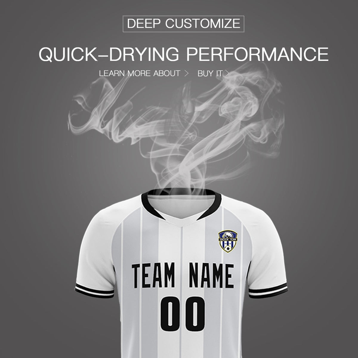 Custom White Classic Striped Personalized Soccer Tops/Sets Jersey