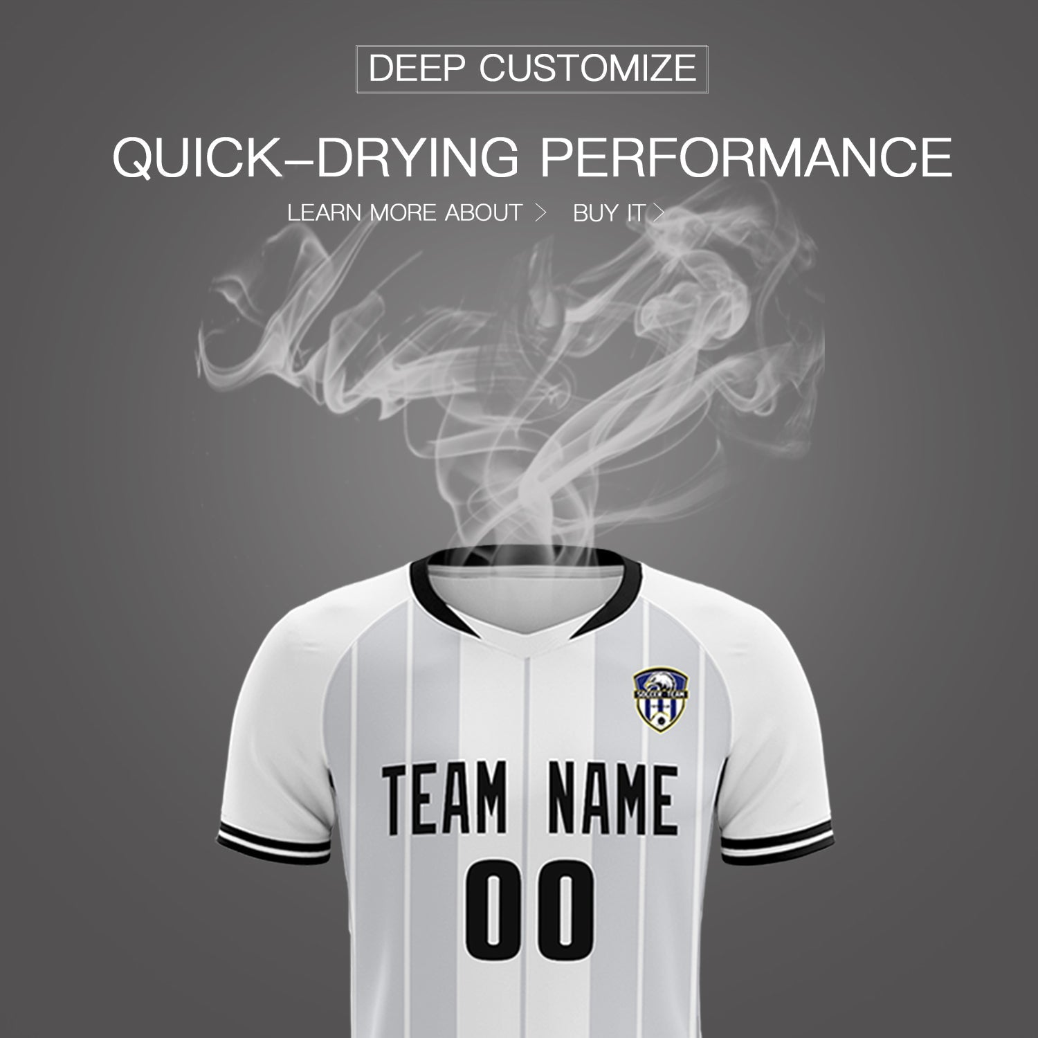 Custom White Classic Striped Personalized Soccer Tops/Sets Jersey