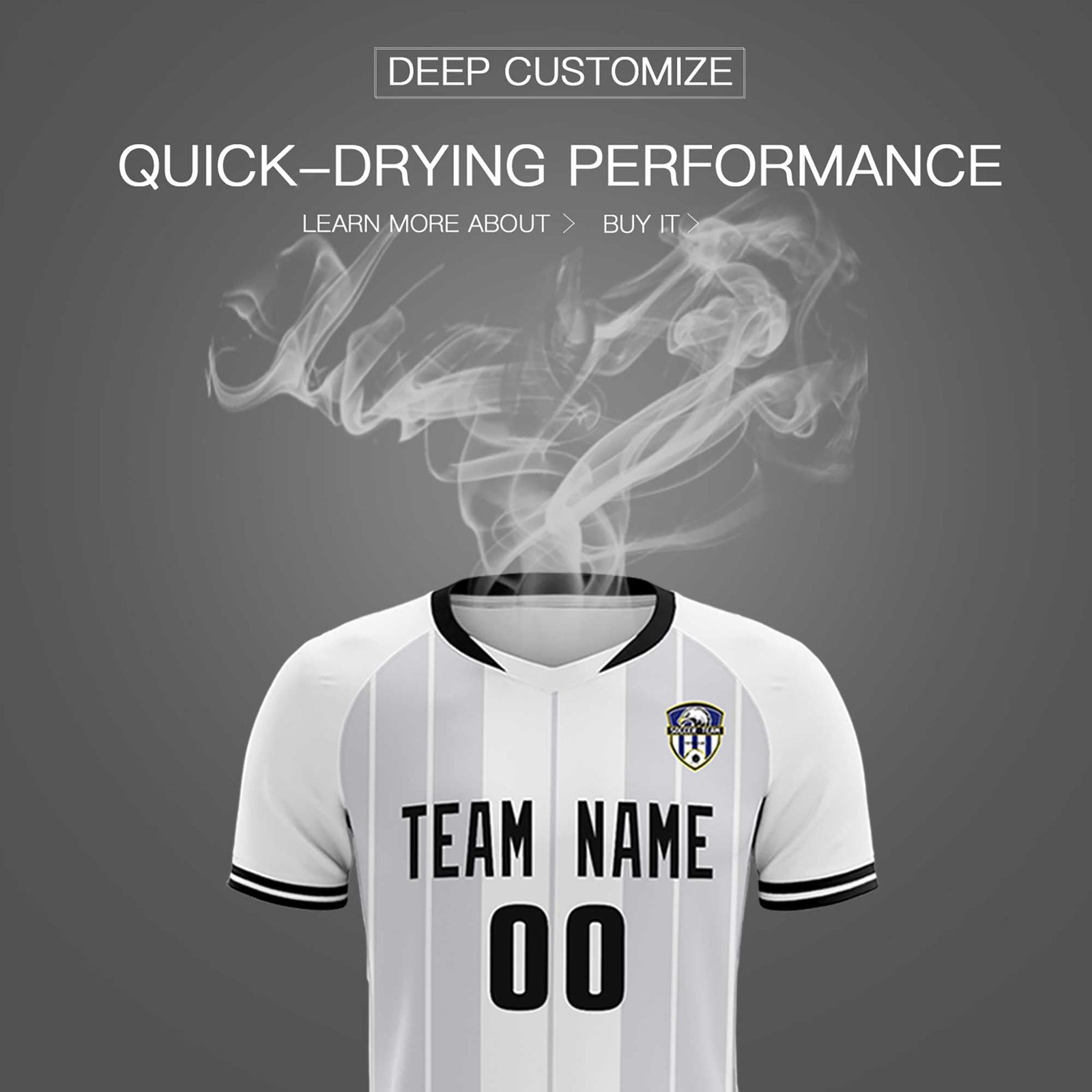 Custom White Classic Striped Personalized Soccer Tops/Sets Jersey