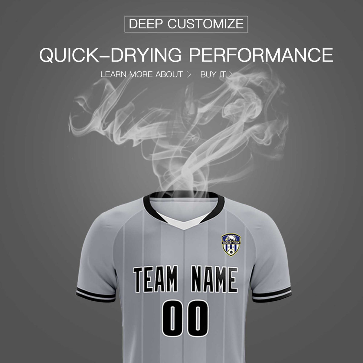 Custom Gray Classic Striped Personalized Soccer Tops/Sets Jersey