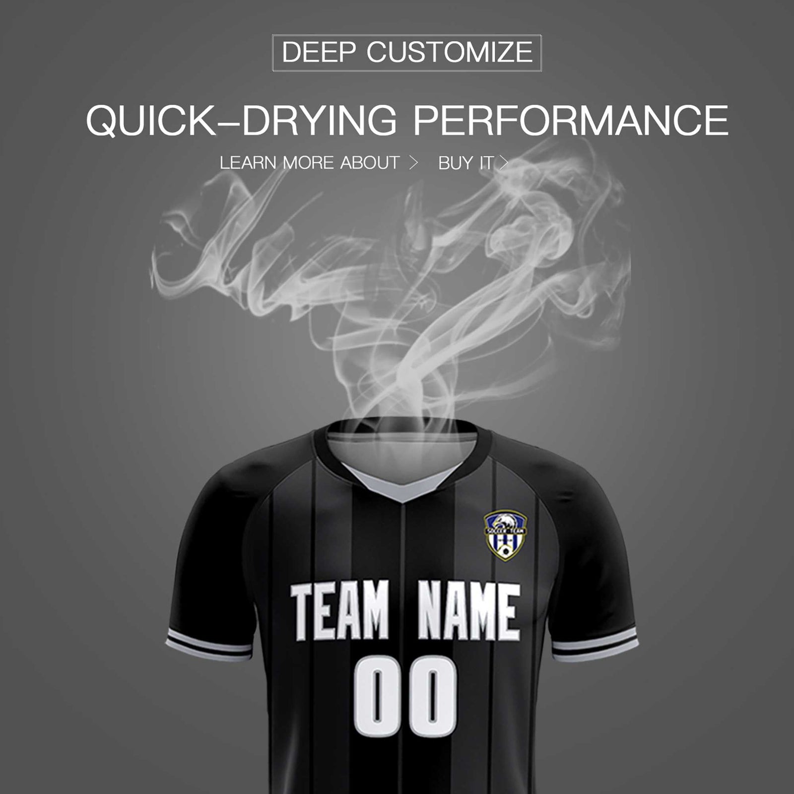 Custom Black Classic Striped Personalized Soccer Tops/Sets Jersey