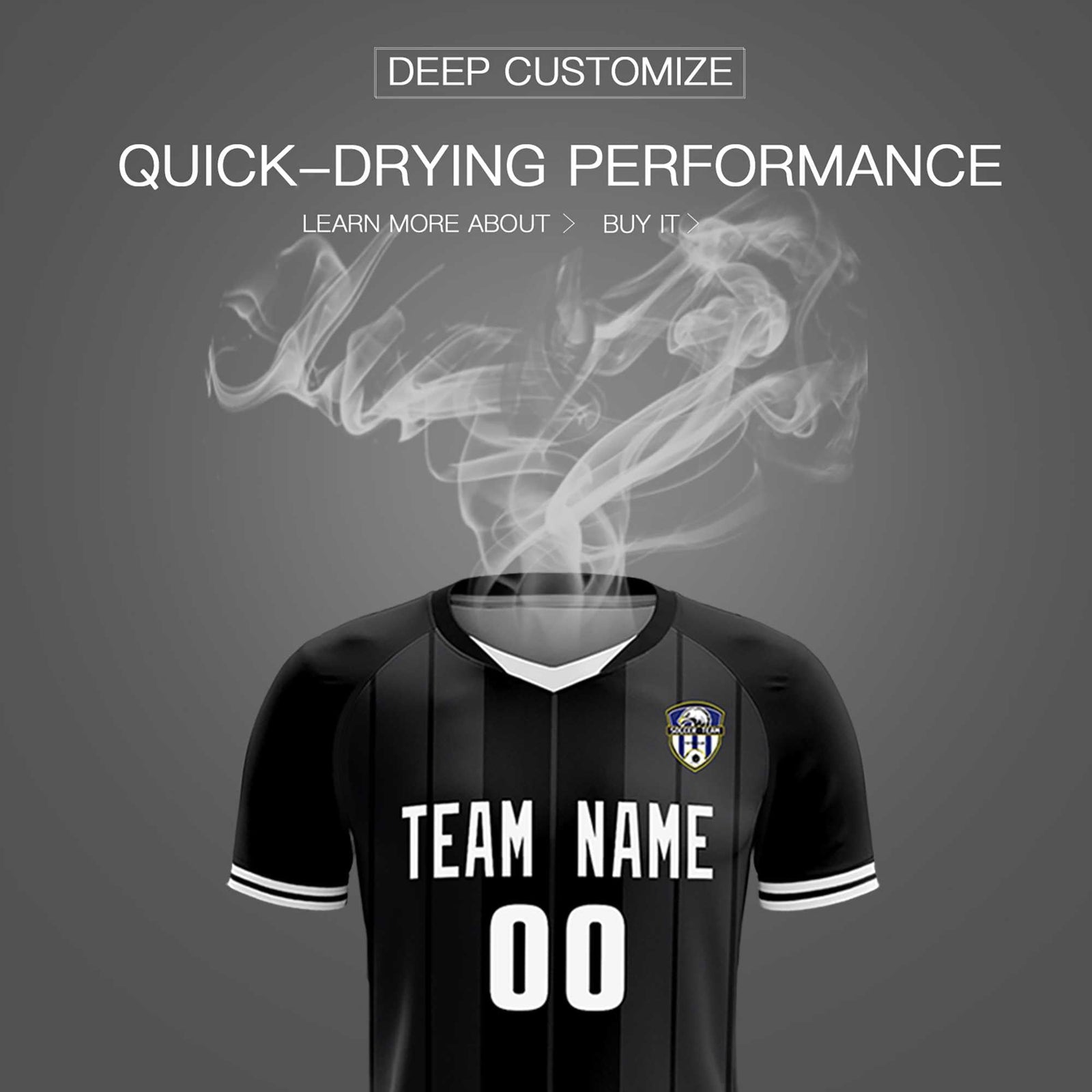 Custom Black Classic Striped Personalized Soccer Tops/Sets Jersey