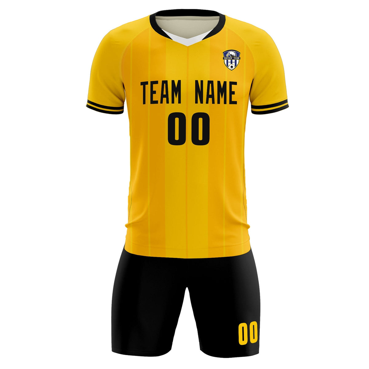 Custom Gold Classic Striped Personalized Soccer Tops/Sets Jersey