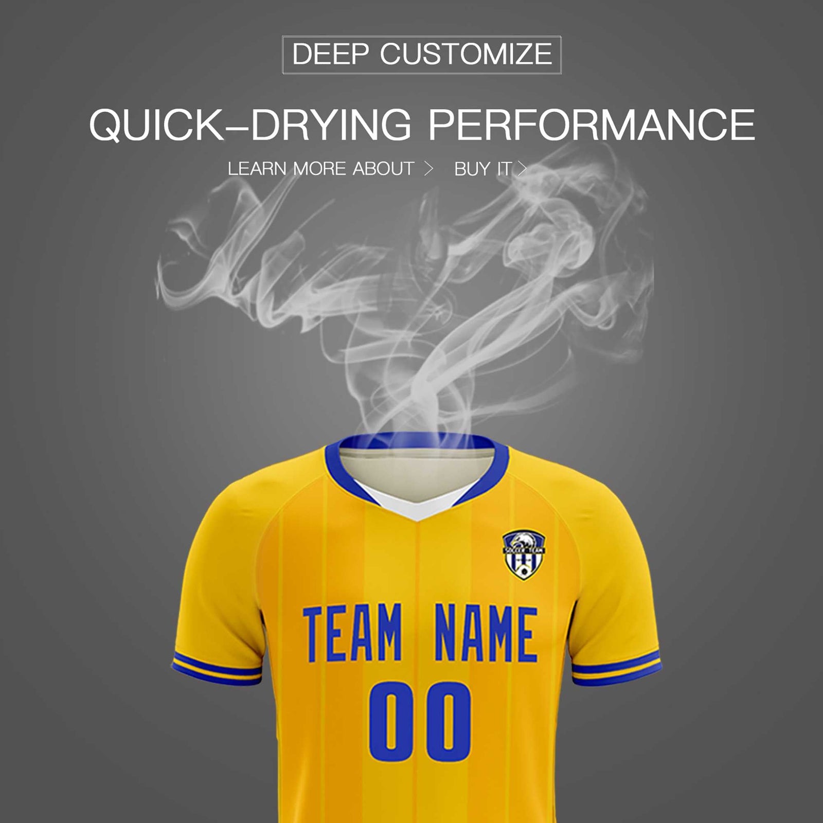 Custom Gold Classic Striped Personalized Soccer Tops/Sets Jersey