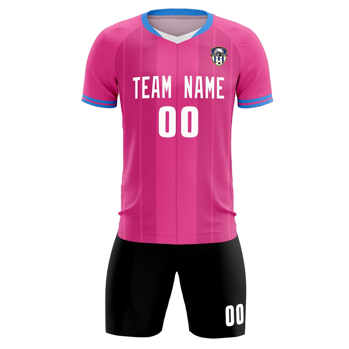 Custom Pink Classic Striped Personalized Soccer Tops/Sets Jersey