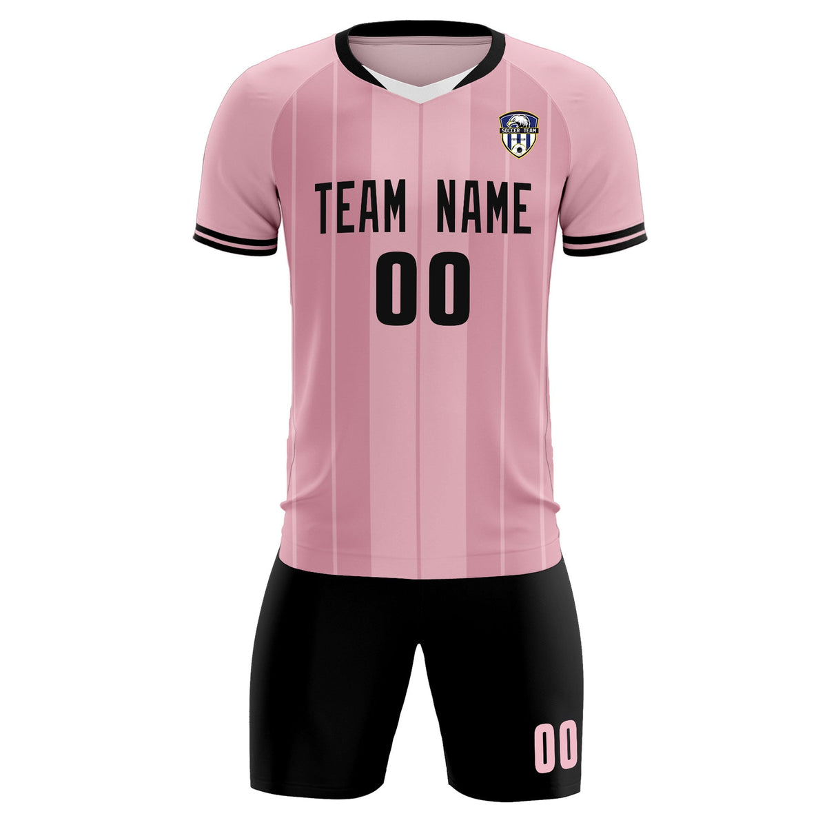 Custom Light Pink Classic Striped Personalized Soccer Tops/Sets Jersey
