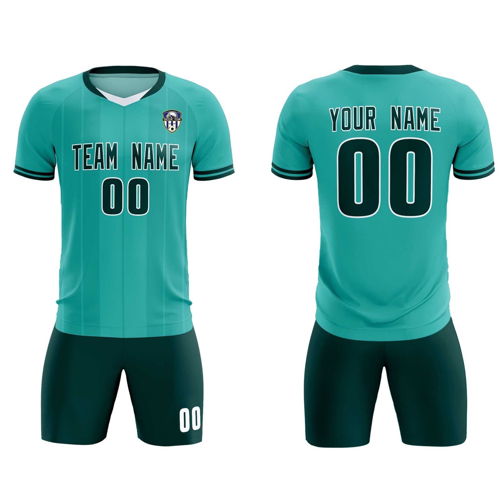 Custom Bright Green Classic Striped Personalized Soccer Tops/Sets Jersey