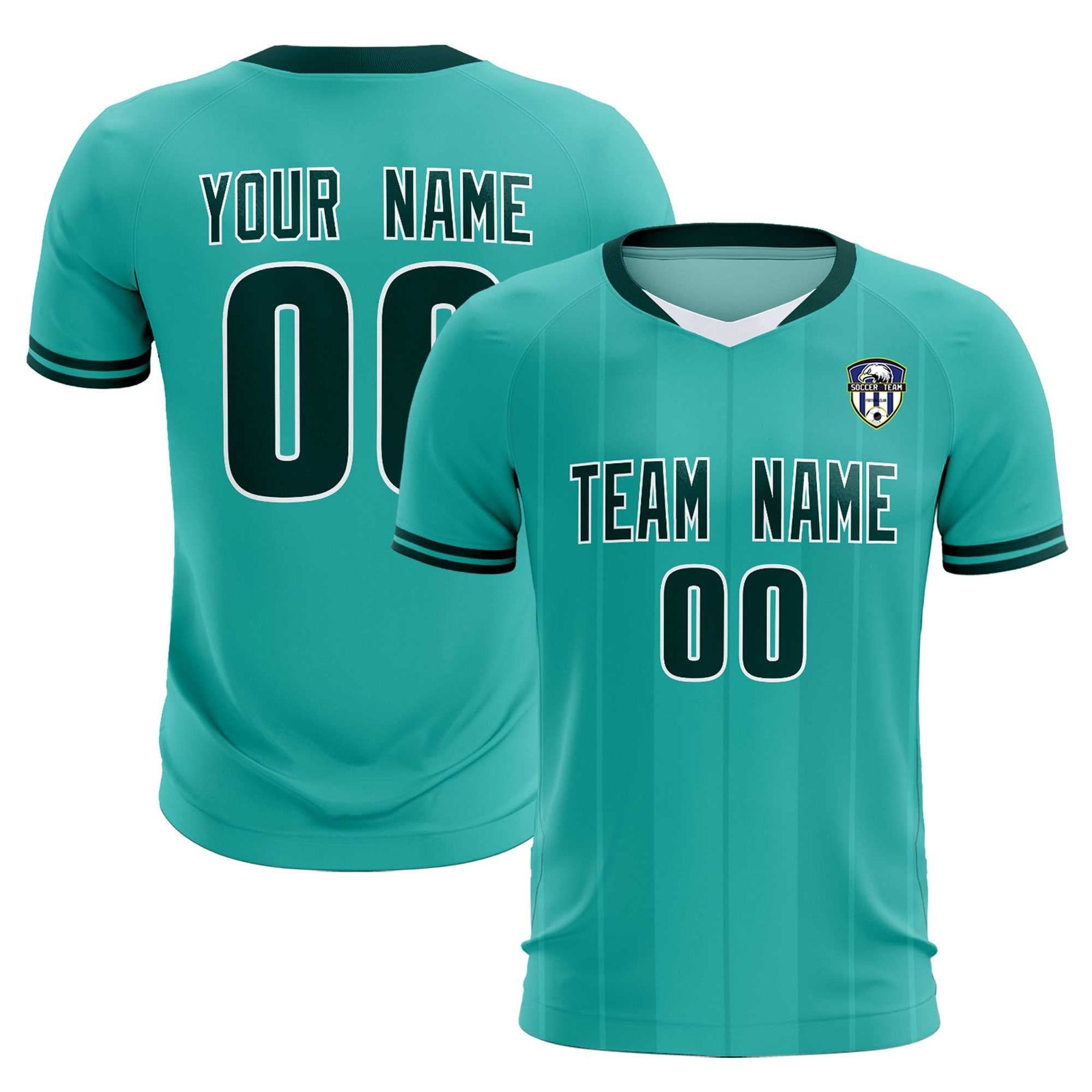 Custom Bright Green Classic Striped Personalized Soccer Tops/Sets Jersey