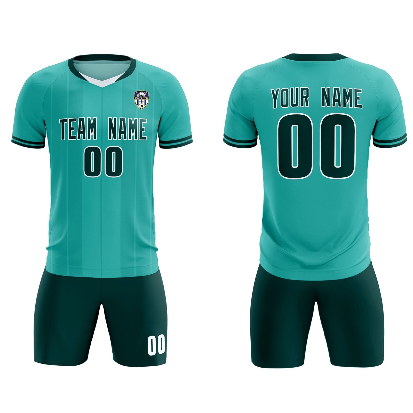 Custom Bright Green Classic Striped Personalized Soccer Tops/Sets Jersey