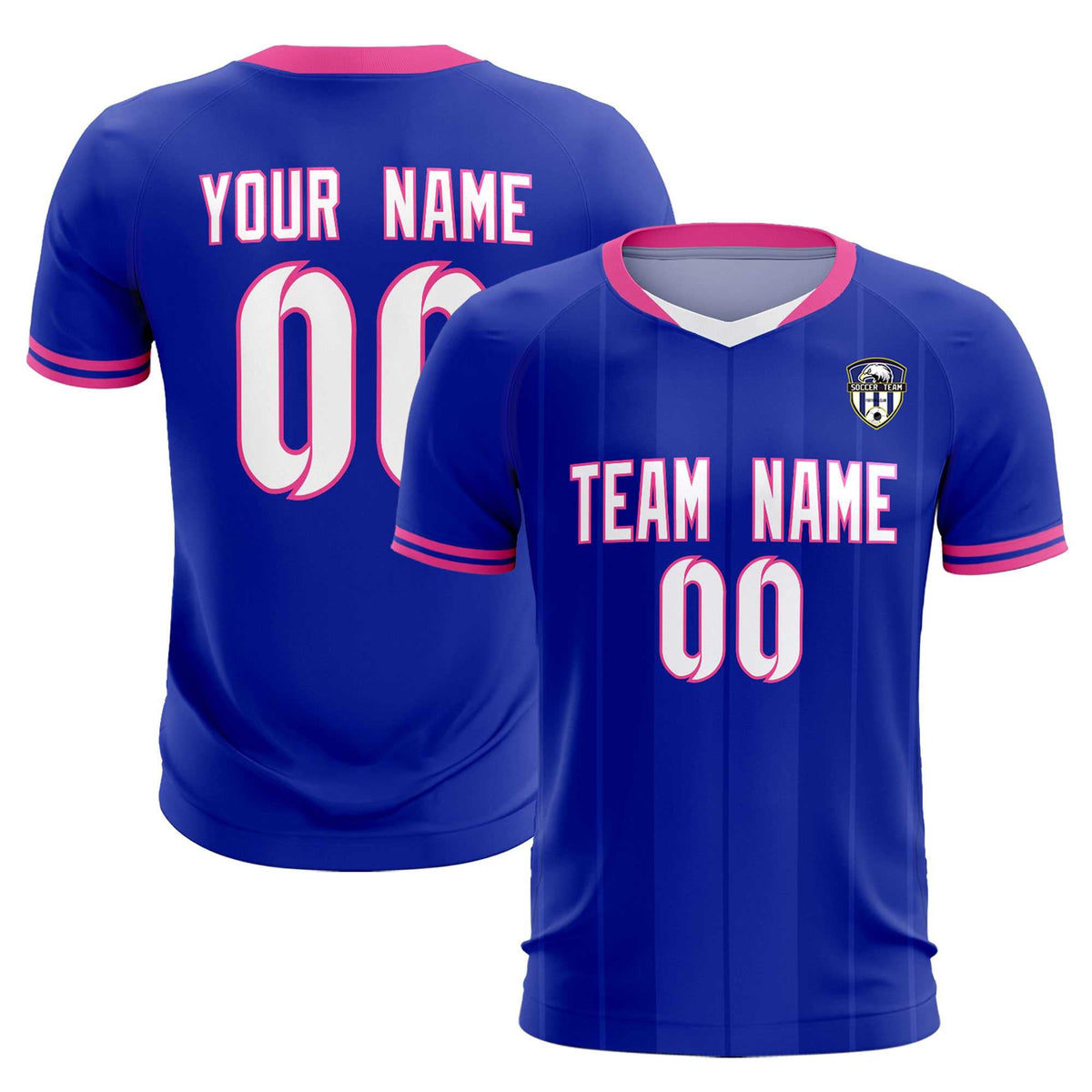 Custom Royal Classic Striped Personalized Soccer Tops/Sets Jersey