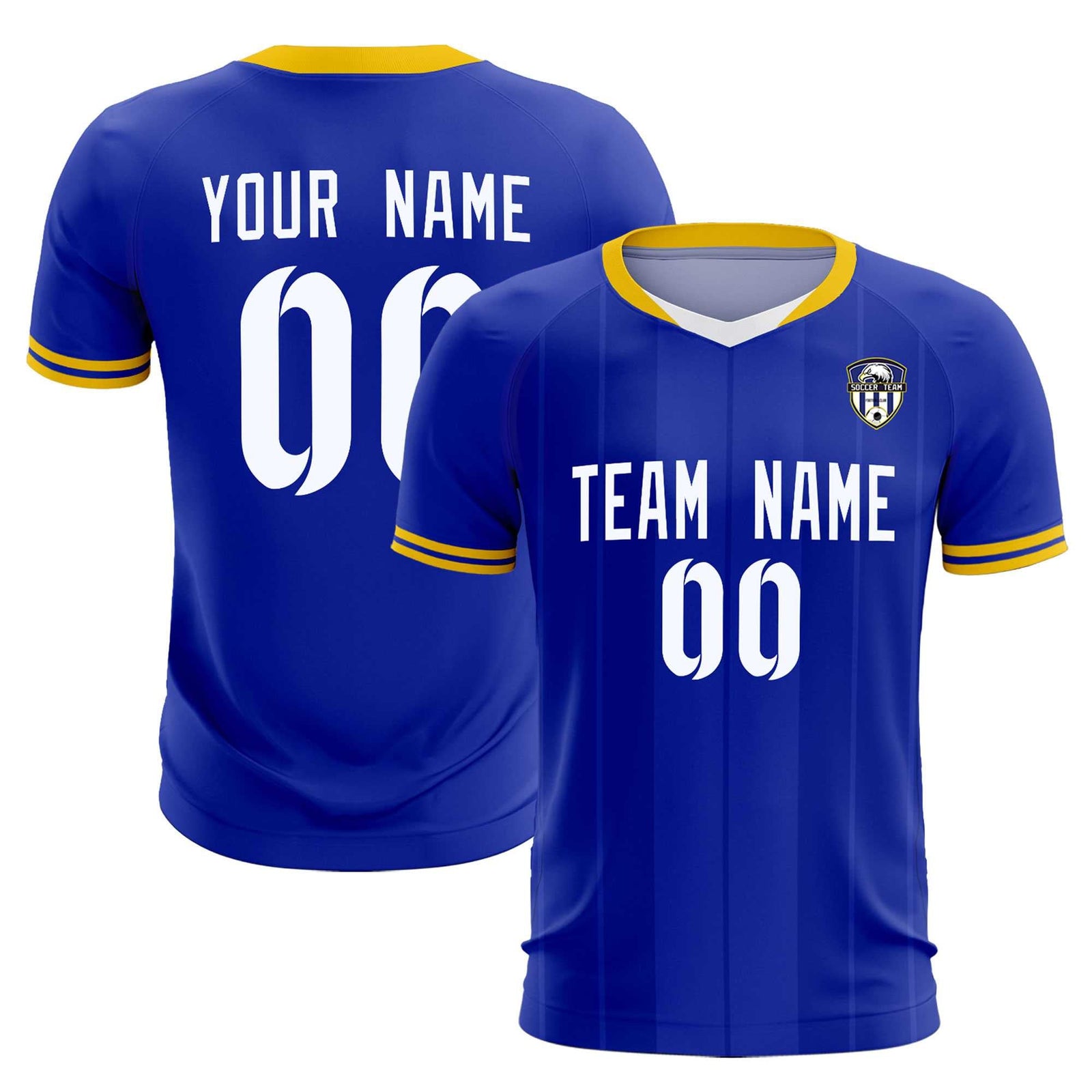 Custom Royal Classic Striped Personalized Soccer Tops/Sets Jersey