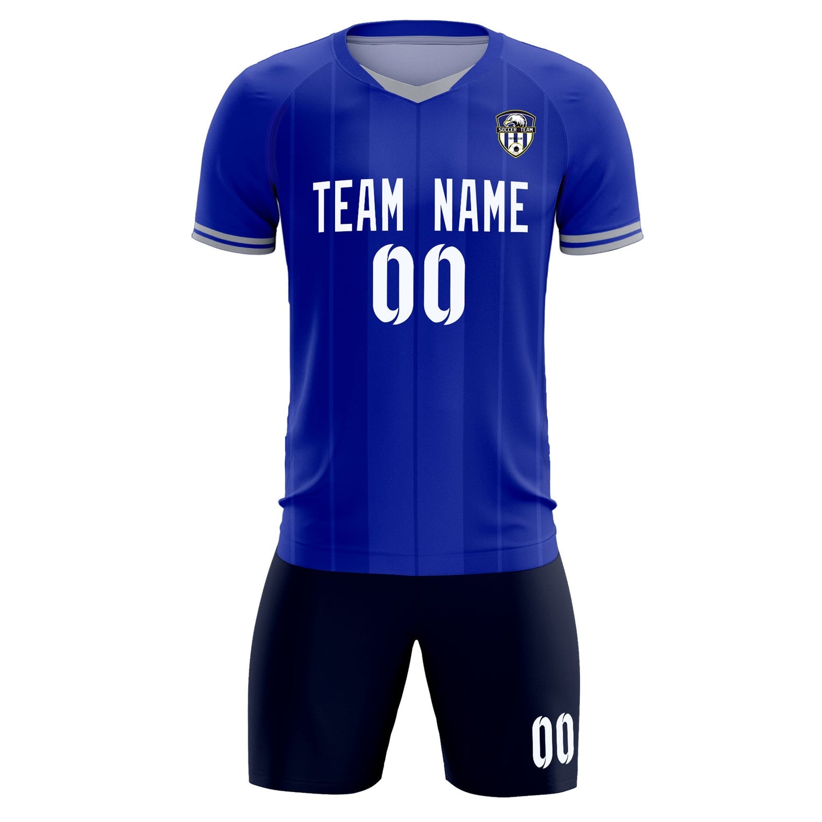 Custom Royal Classic Striped Personalized Soccer Tops/Sets Jersey