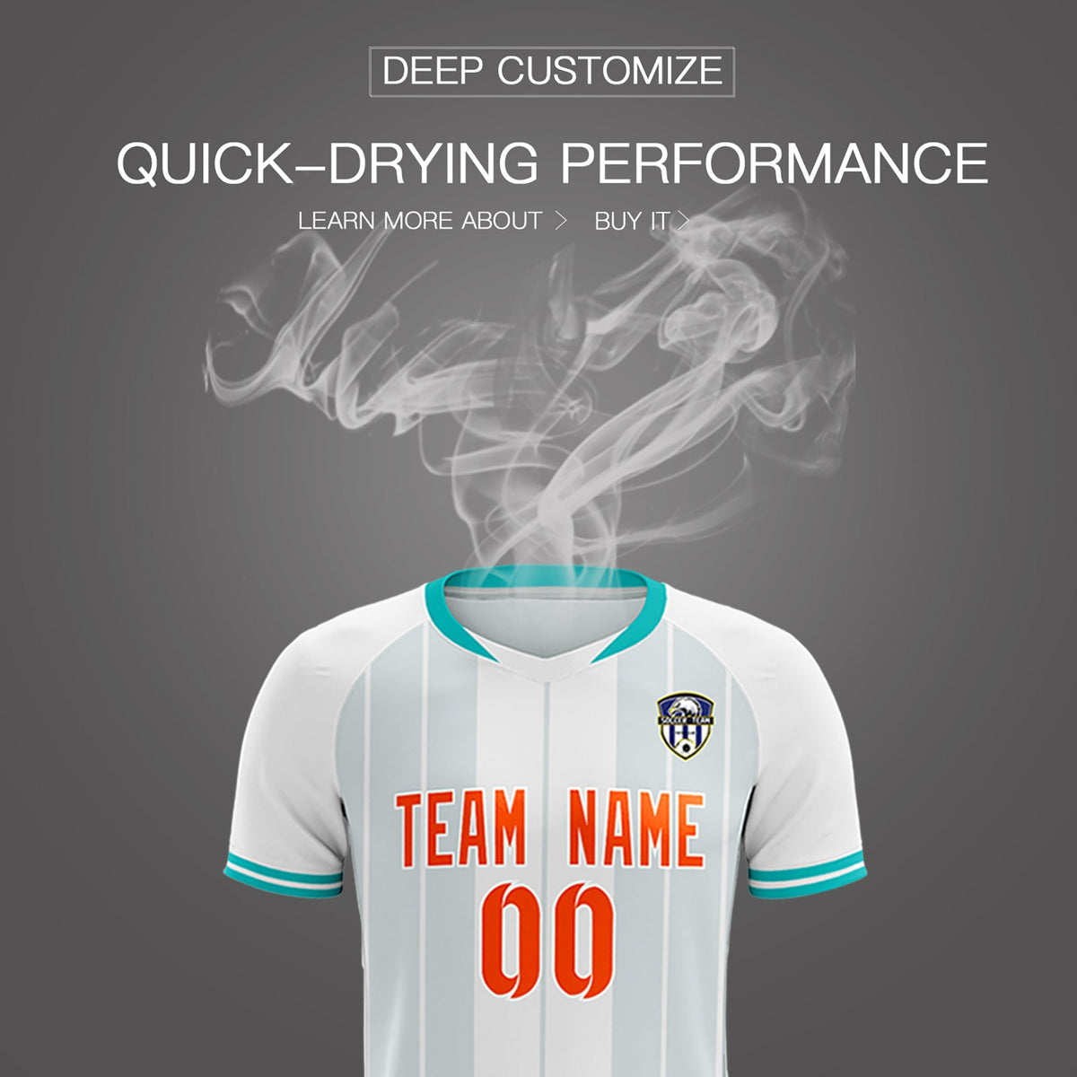 Custom White Classic Striped Personalized Soccer Tops/Sets Jersey