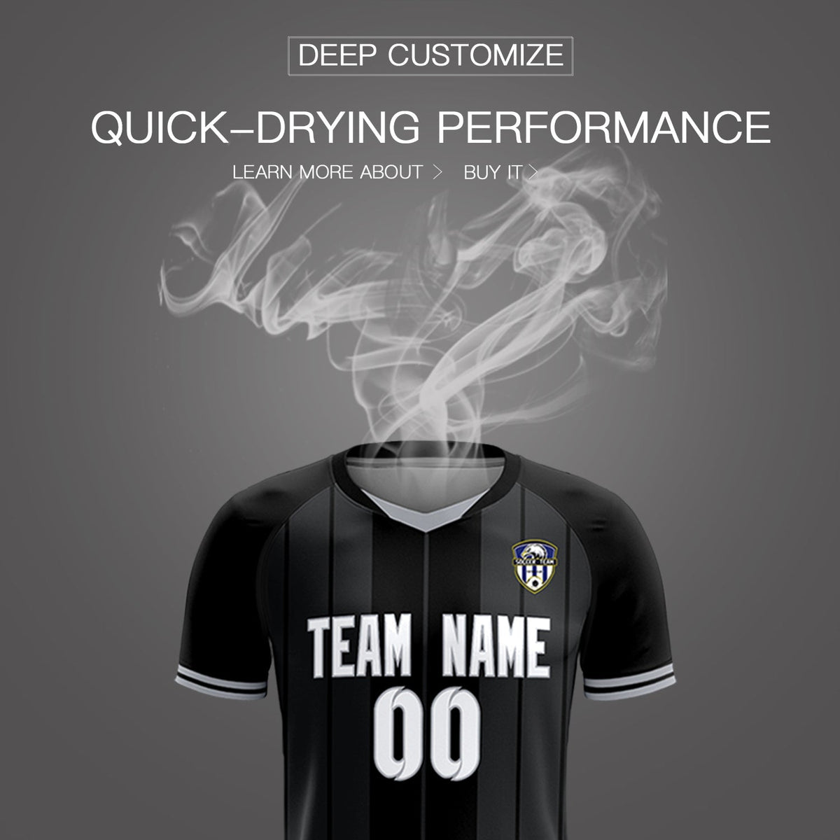 Custom Black Classic Striped Personalized Soccer Tops/Sets Jersey