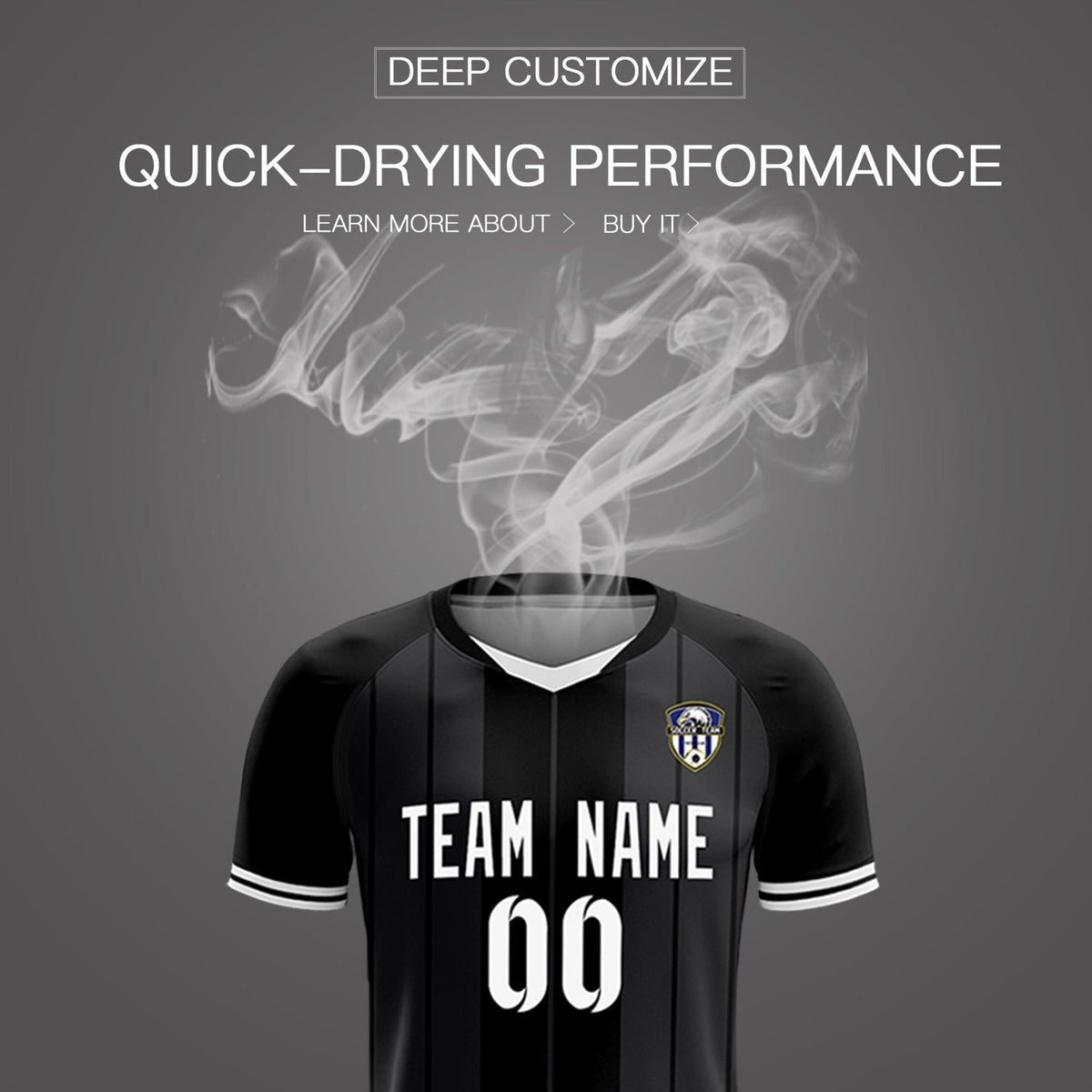 Custom Black Classic Striped Personalized Soccer Tops/Sets Jersey
