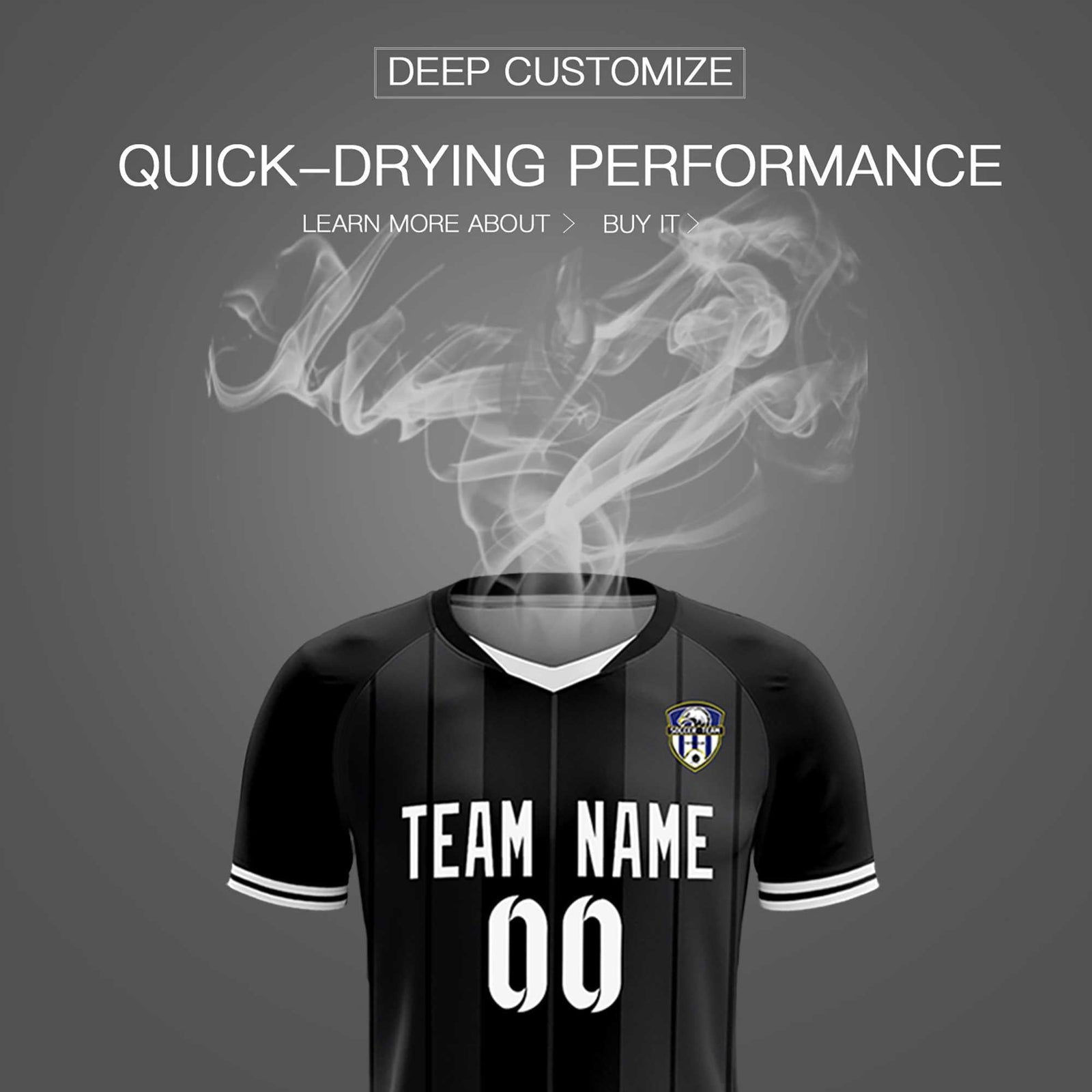 Custom Black Classic Striped Personalized Soccer Tops/Sets Jersey