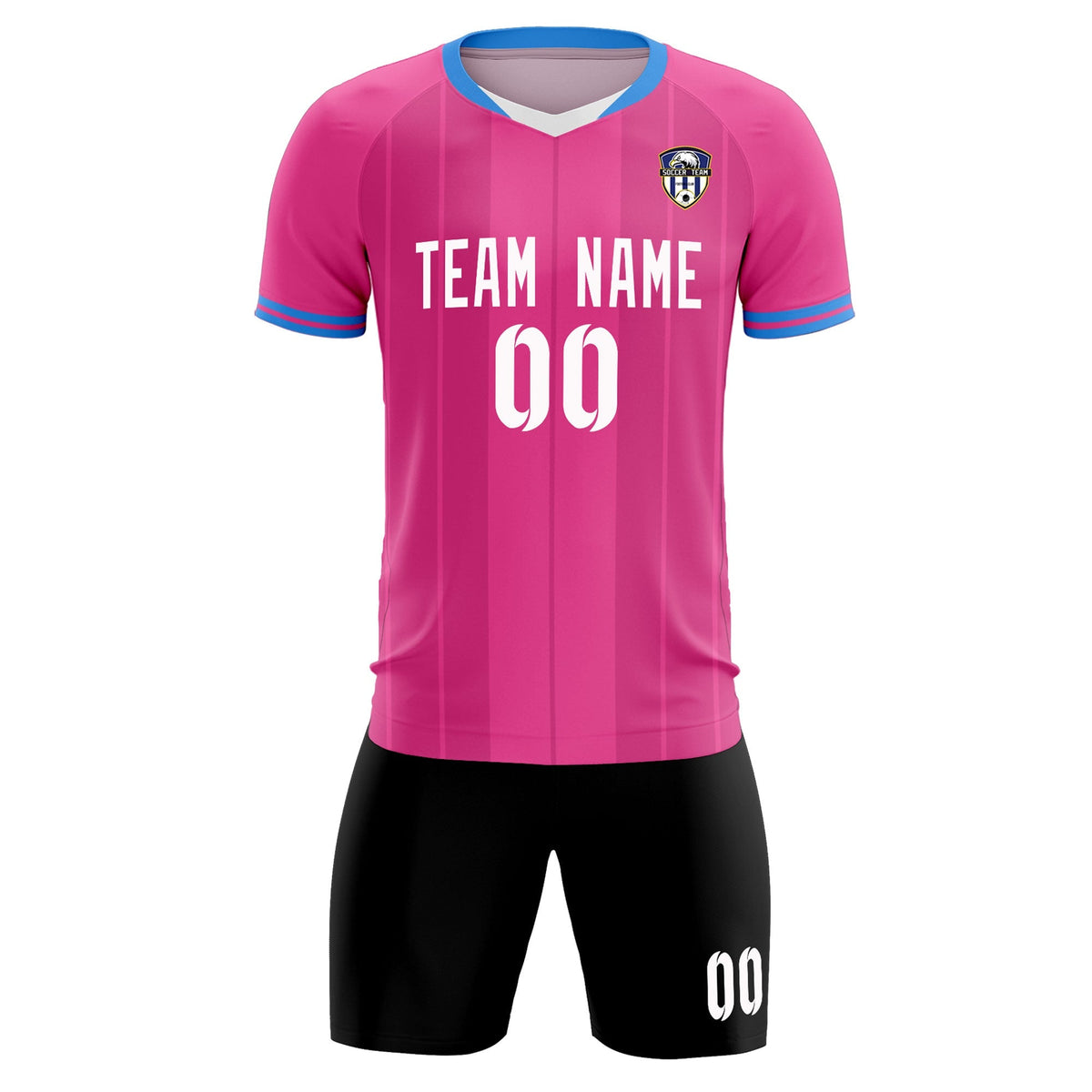 Custom Pink Classic Striped Personalized Soccer Tops/Sets Jersey
