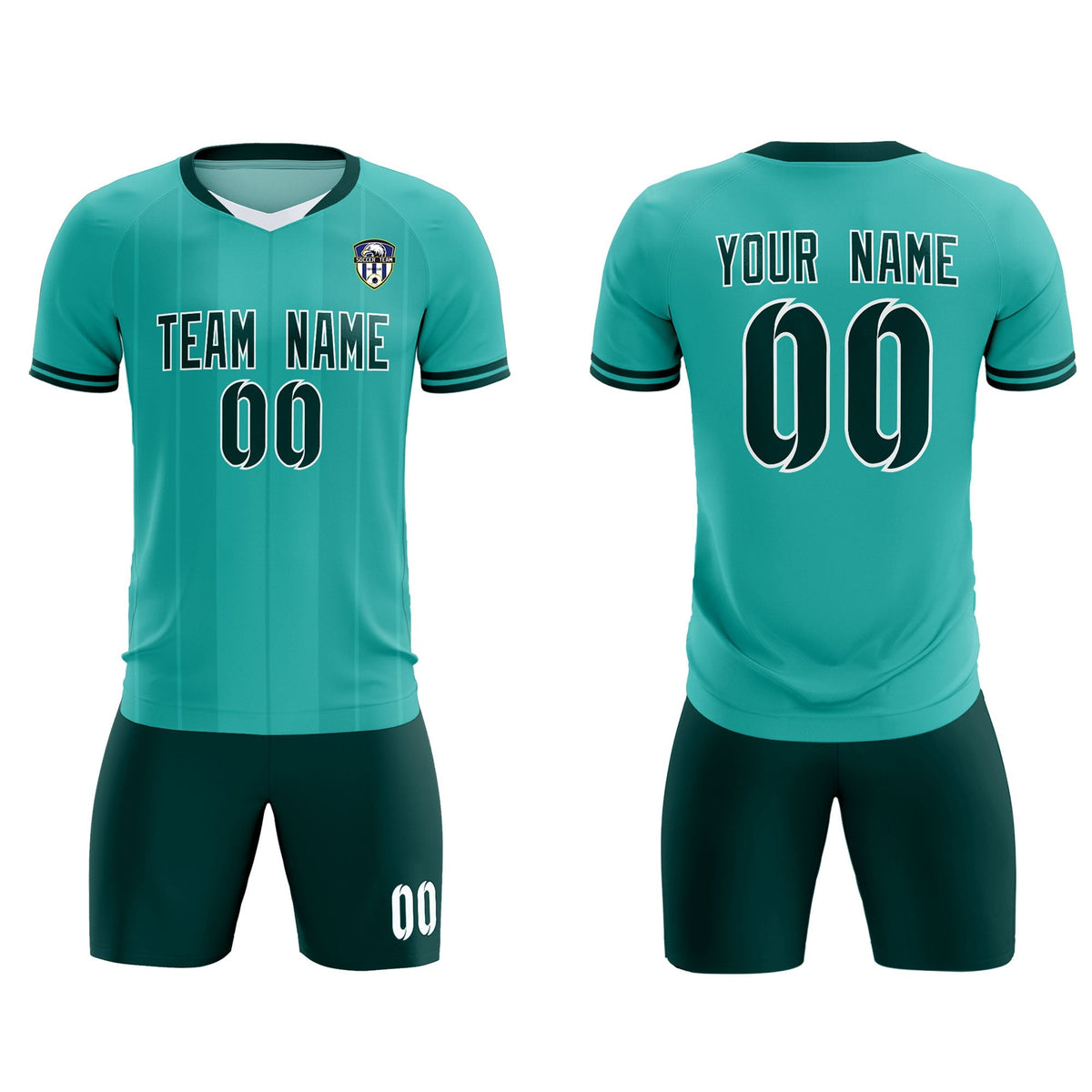 Custom Bright Green Classic Striped Personalized Soccer Tops/Sets Jersey