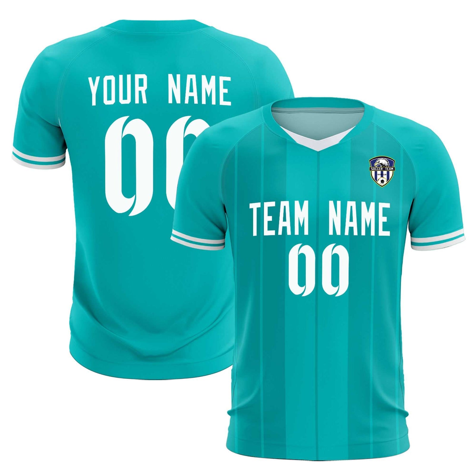 Custom Green Classic Striped Personalized Soccer Tops/Sets Jersey