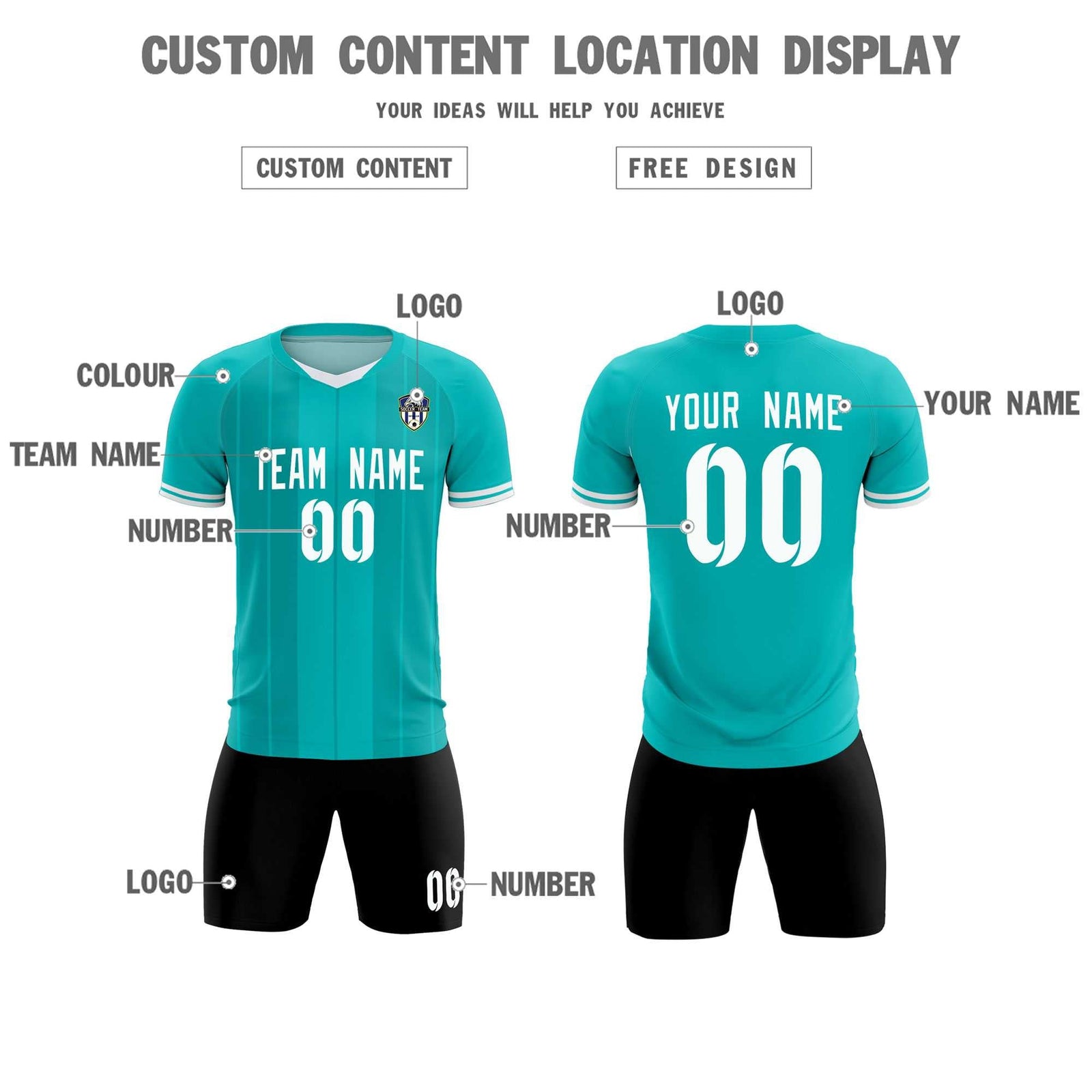 Custom Green Classic Striped Personalized Soccer Tops/Sets Jersey