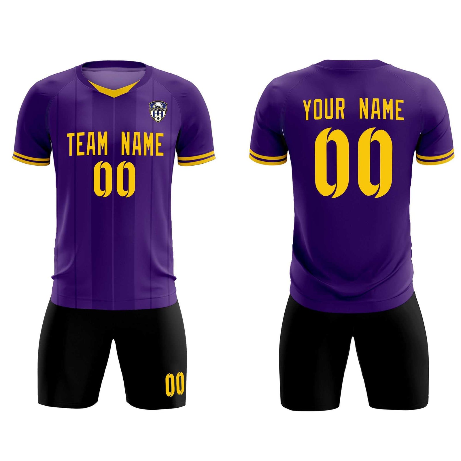 Custom Purple Classic Striped Personalized Soccer Tops/Sets Jersey