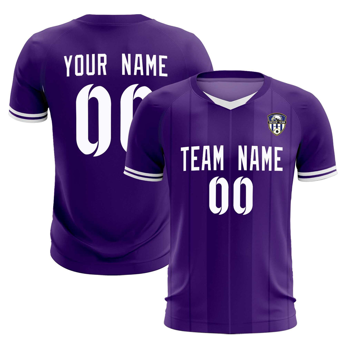 Custom Purple Classic Striped Personalized Soccer Tops/Sets Jersey