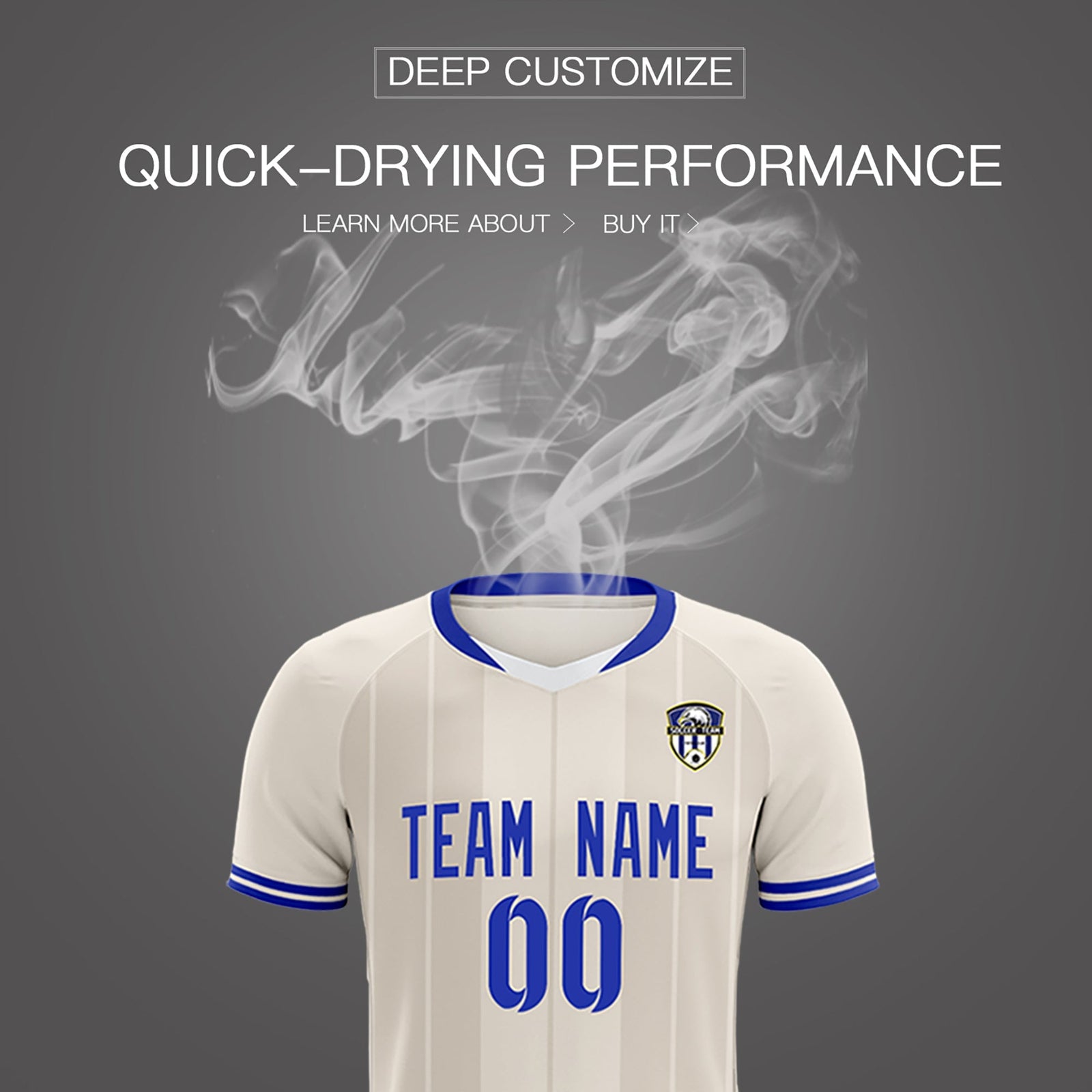 Custom Cream Classic Striped Personalized Soccer Tops/Sets Jersey