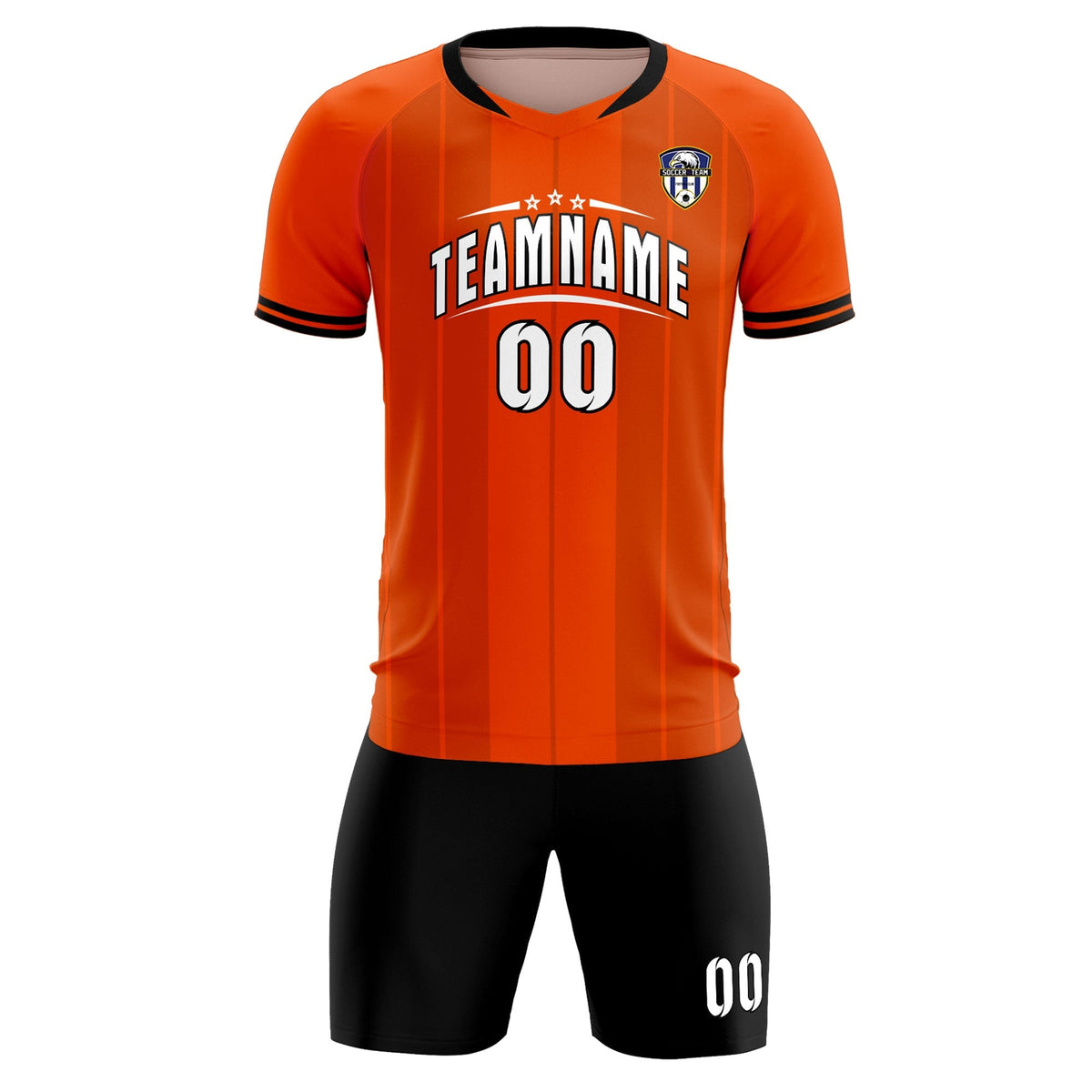 Custom Orange Classic Striped Personalized Soccer Tops/Sets Jersey