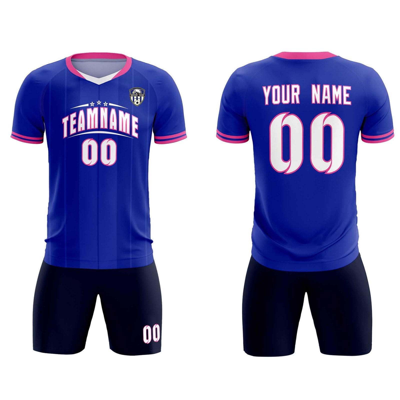 Custom Royal Classic Striped Personalized Soccer Tops/Sets Jersey