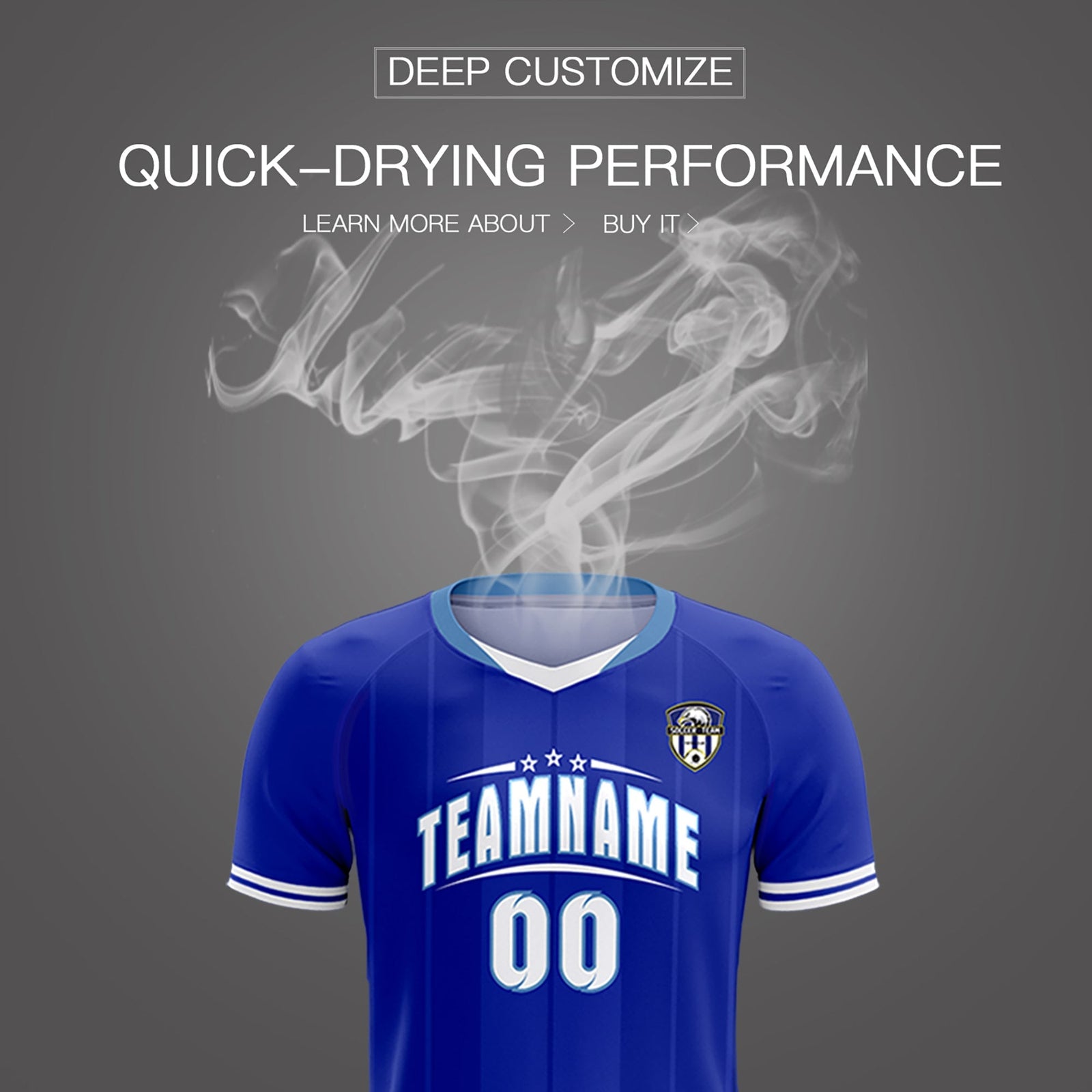 Custom Royal Classic Striped Personalized Soccer Tops/Sets Jersey