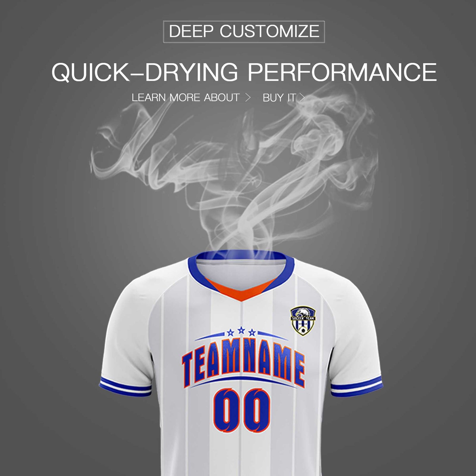 Custom White Classic Striped Personalized Soccer Tops/Sets Jersey