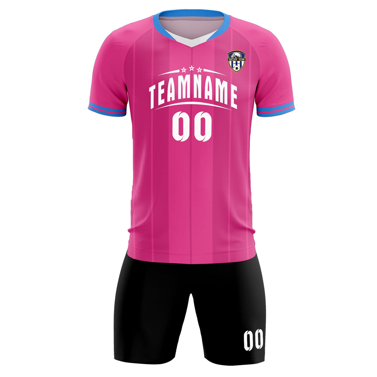 Custom Pink Classic Striped Personalized Soccer Tops/Sets Jersey