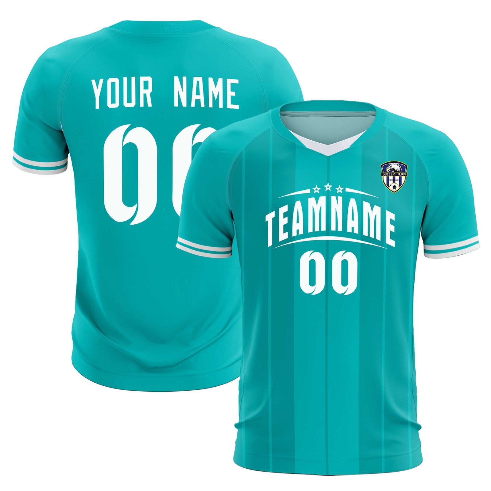 Custom Green Classic Striped Personalized Soccer Tops/Sets Jersey