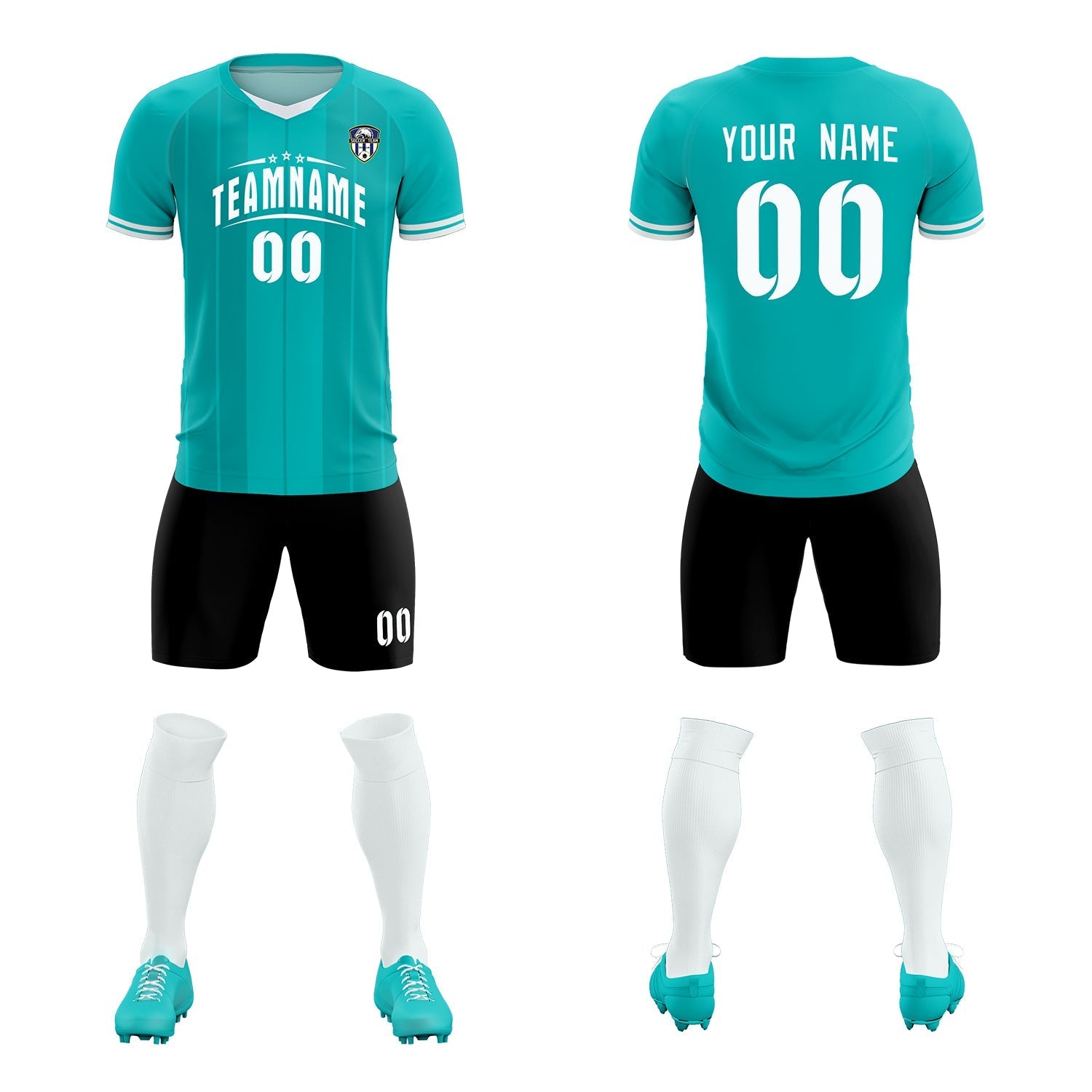 Custom Green Classic Striped Personalized Soccer Tops/Sets Jersey