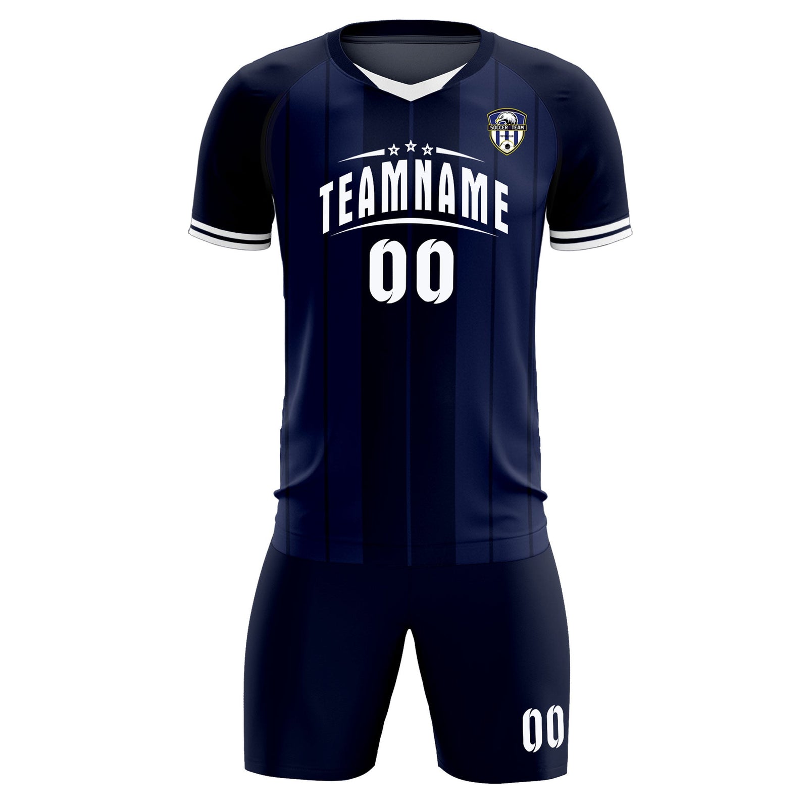 Custom Navy Classic Striped Personalized Soccer Tops/Sets Jersey