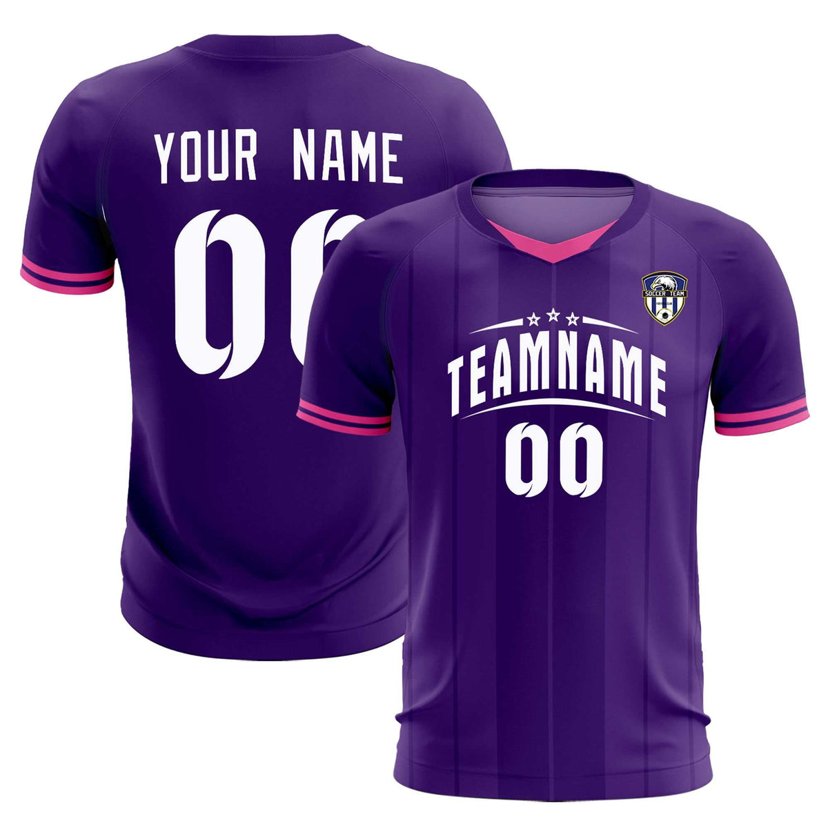 Custom Purple Classic Striped Personalized Soccer Tops/Sets Jersey