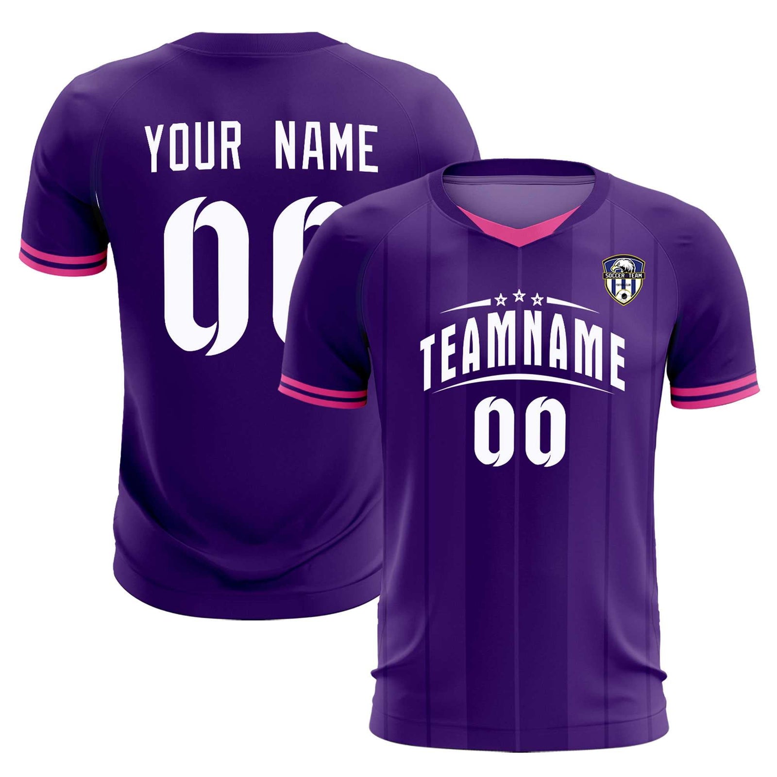 Custom Purple Classic Striped Personalized Soccer Tops/Sets Jersey