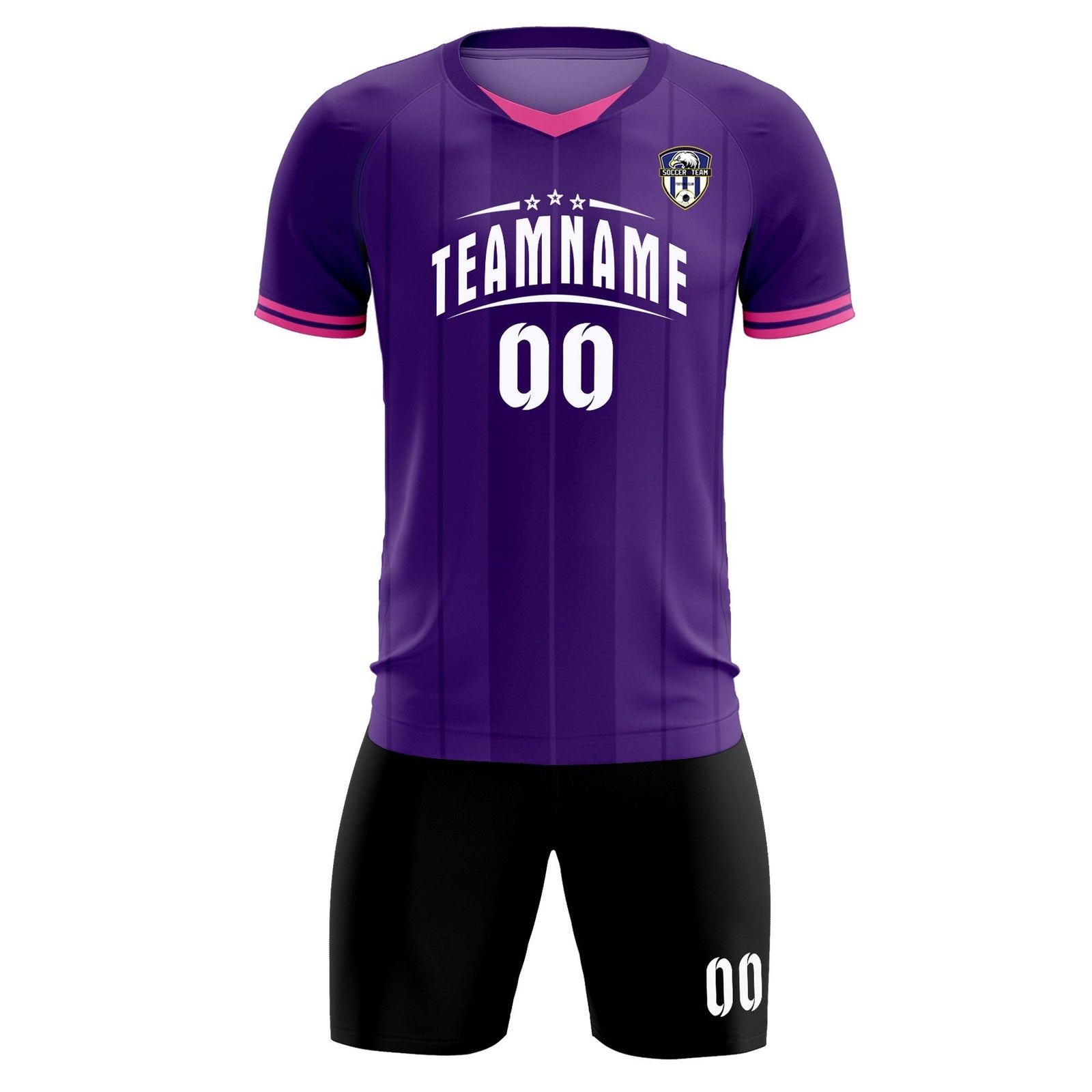 Custom Purple Classic Striped Personalized Soccer Tops/Sets Jersey