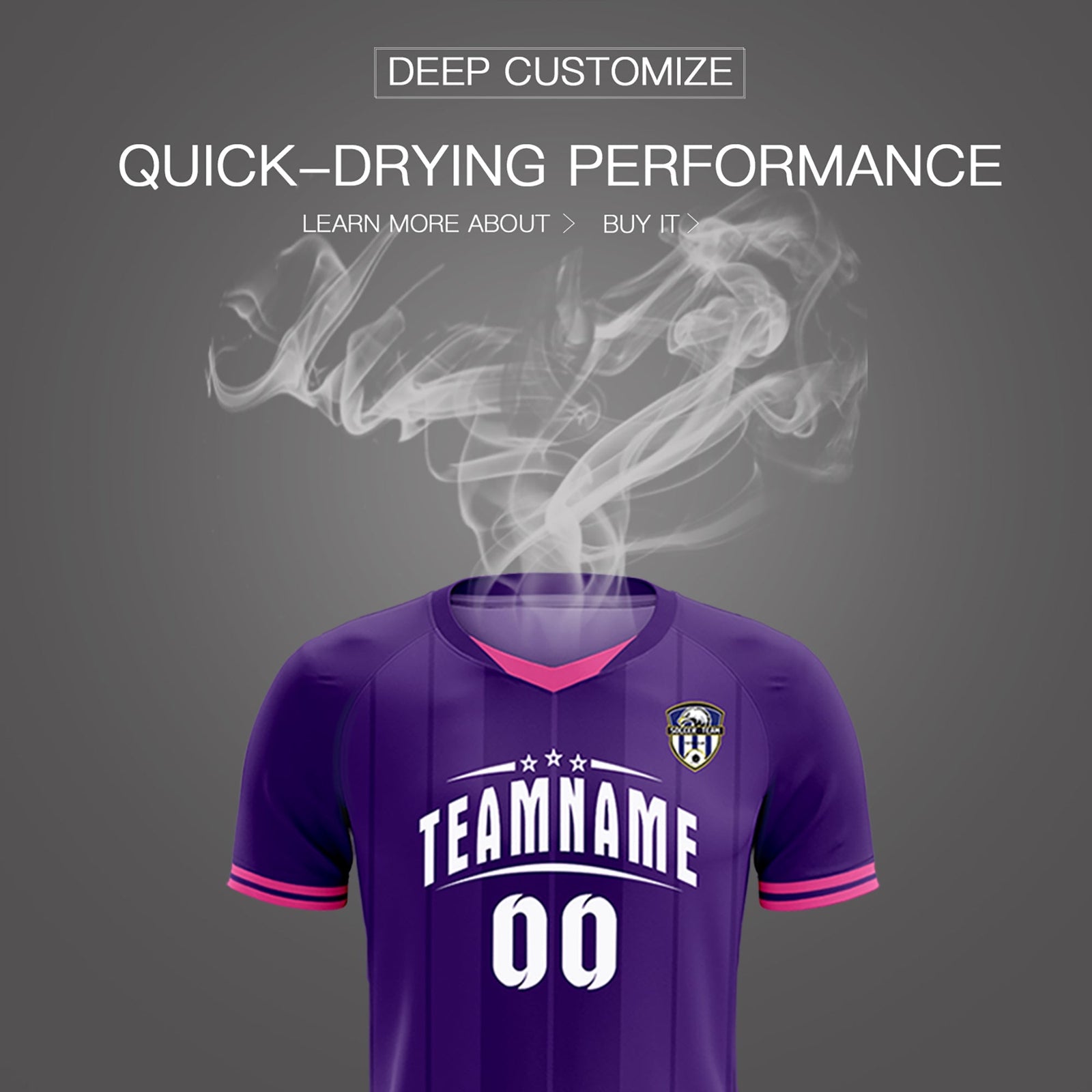 Custom Purple Classic Striped Personalized Soccer Tops/Sets Jersey
