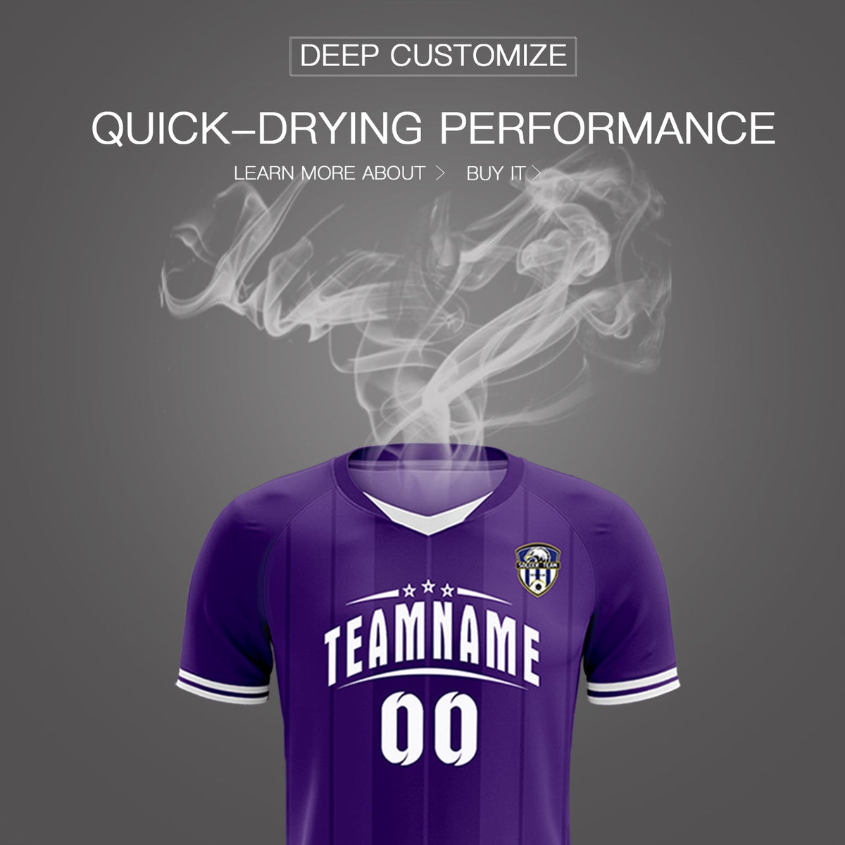 Custom Purple Classic Striped Personalized Soccer Tops/Sets Jersey
