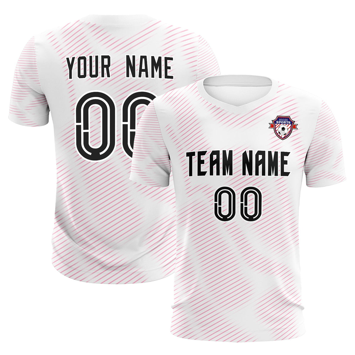 Custom White Pink Training Uniform For Men Soccer Sets Jersey